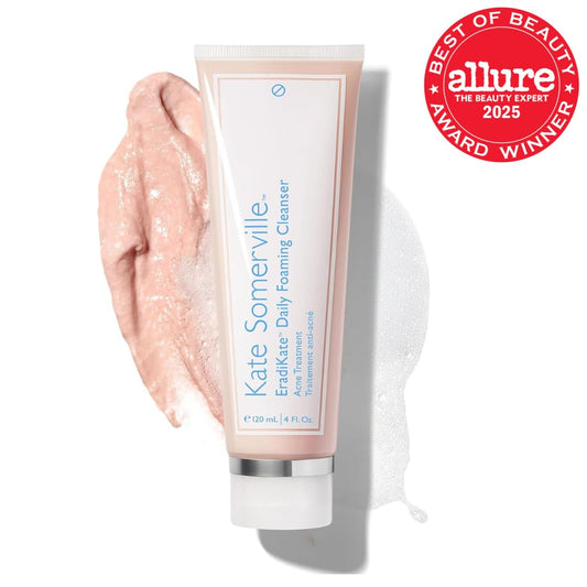 Kate Somerville EradiKate 3% Sulfur Daily Foaming Cleanser Acne Treatment – Clinically Formulated Medicated Face Wash Balances Skin and Cleans Pores, 4 Fl Oz