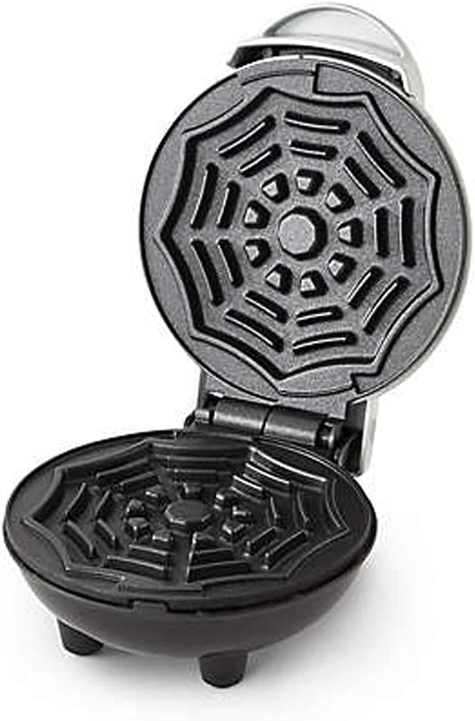 Dash Spiderweb Mini Waffle Maker Halloween Produces Waffles! Easy to Clean & Non-Stick Surfaces! Make Your Own Tasty Homemade Halloween Treats! white, 6.4inches L x 5inches W x 2.8inches H