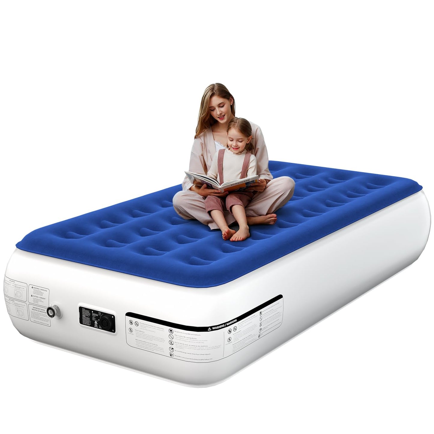 Queen Air Mattress with Built in Pump 16" Raised Blow Up Mattress Queen Size Comfort Air Bed, 3 Mins Fast Colchones Inflables Bed, Luxurious for Home/Guests,660 lbs Max