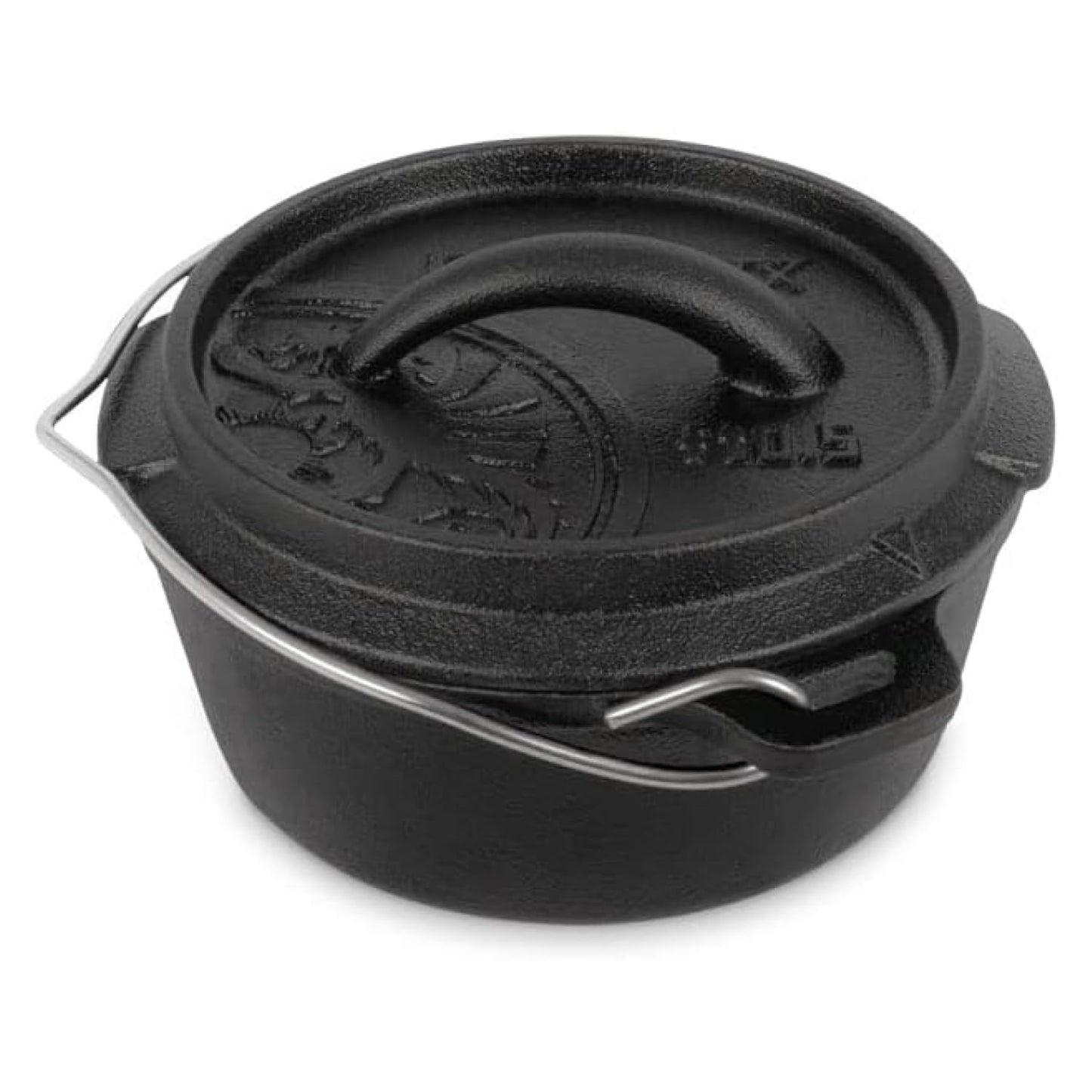 Petromax Cast Iron Dutch Oven for Cooking or Baking Outdoors Over a Campfire or in The Home Kitchen, Pre-Seasoned Cookware Conducts Heat Evenly, Flat Base
