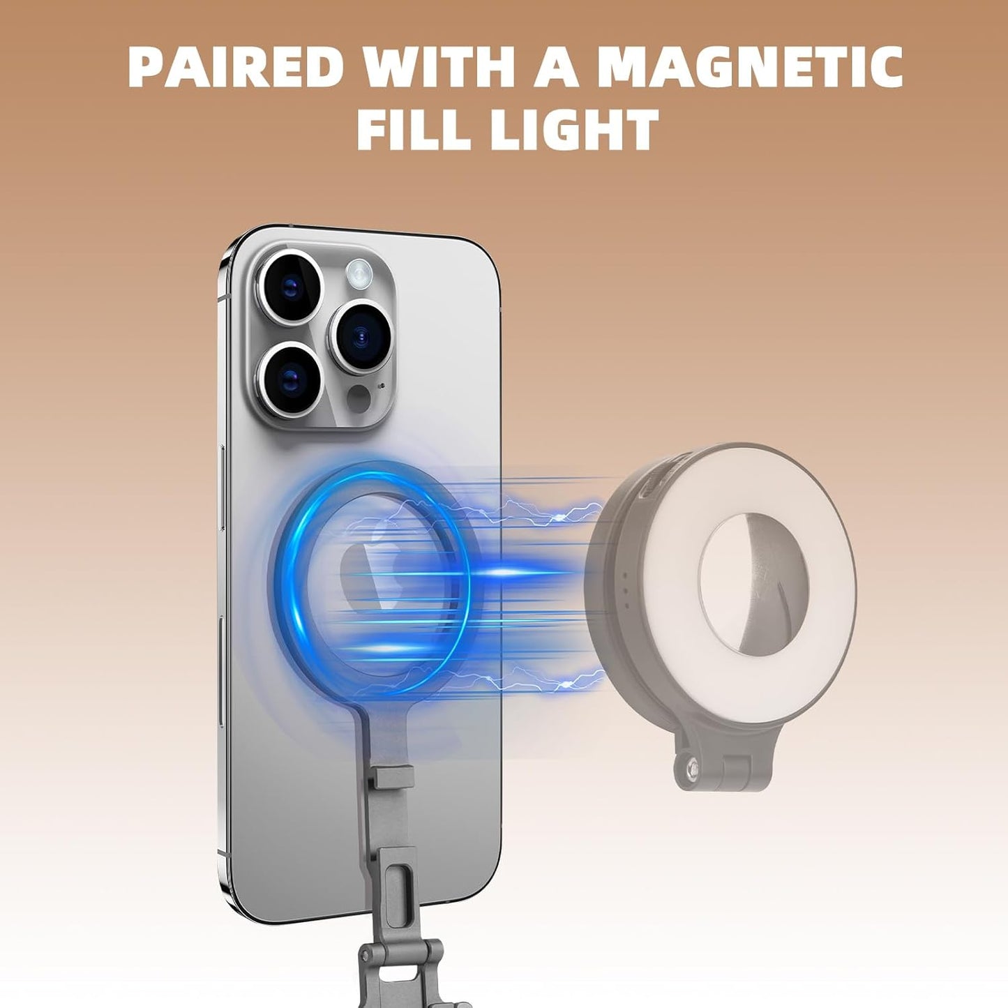 Magnetic Pocket Phone Tripod with Hook Compatible with Magsafe for iPhone 16/15/14/13/12 Pro Max Series,Foldable Mini Magnet Cell Phone Tripod Mount Handle Smartphone Desk Stand Travel Phone Holder