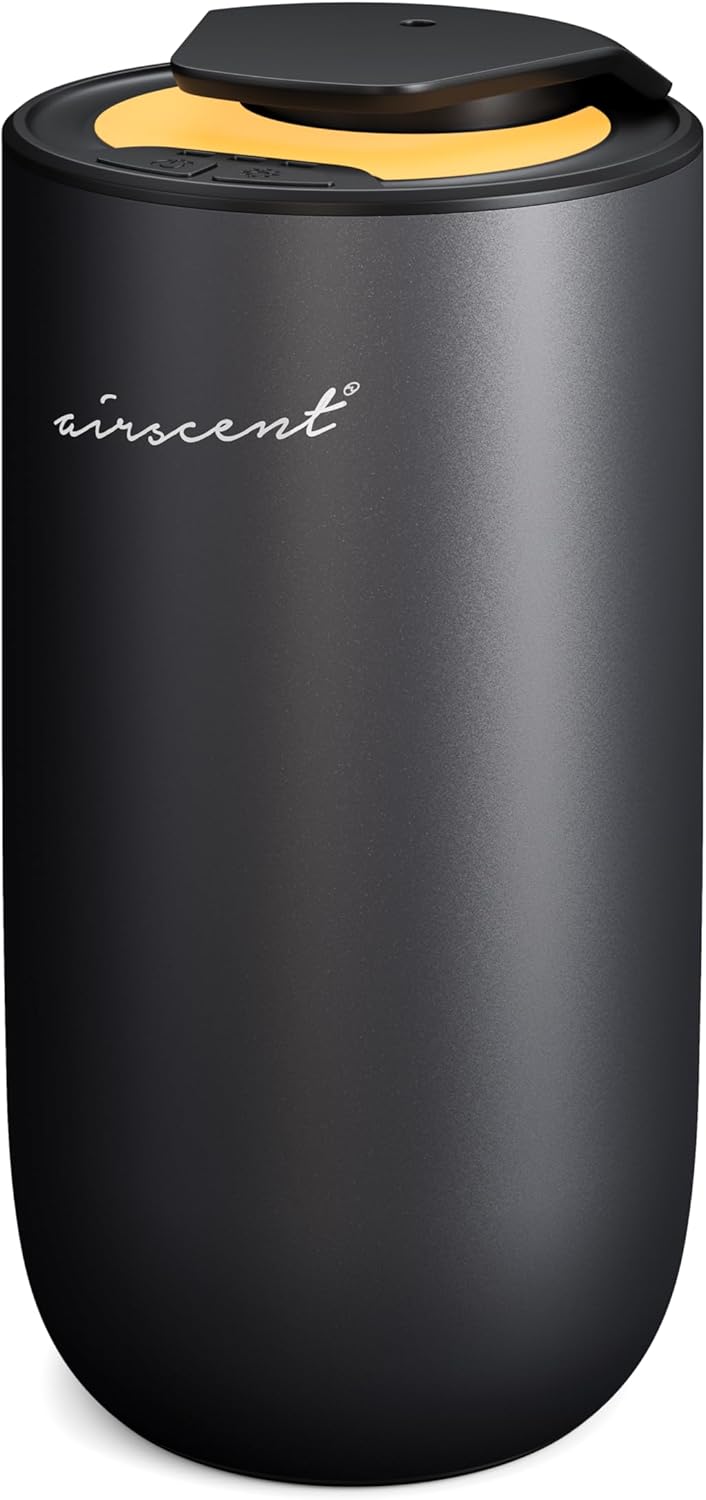 The AirScent Mini Waterless Diffuser for Aromatherapy Oils - Titanium Black Finish - Essential Oil Diffuser for Homes, Offices and Hotels