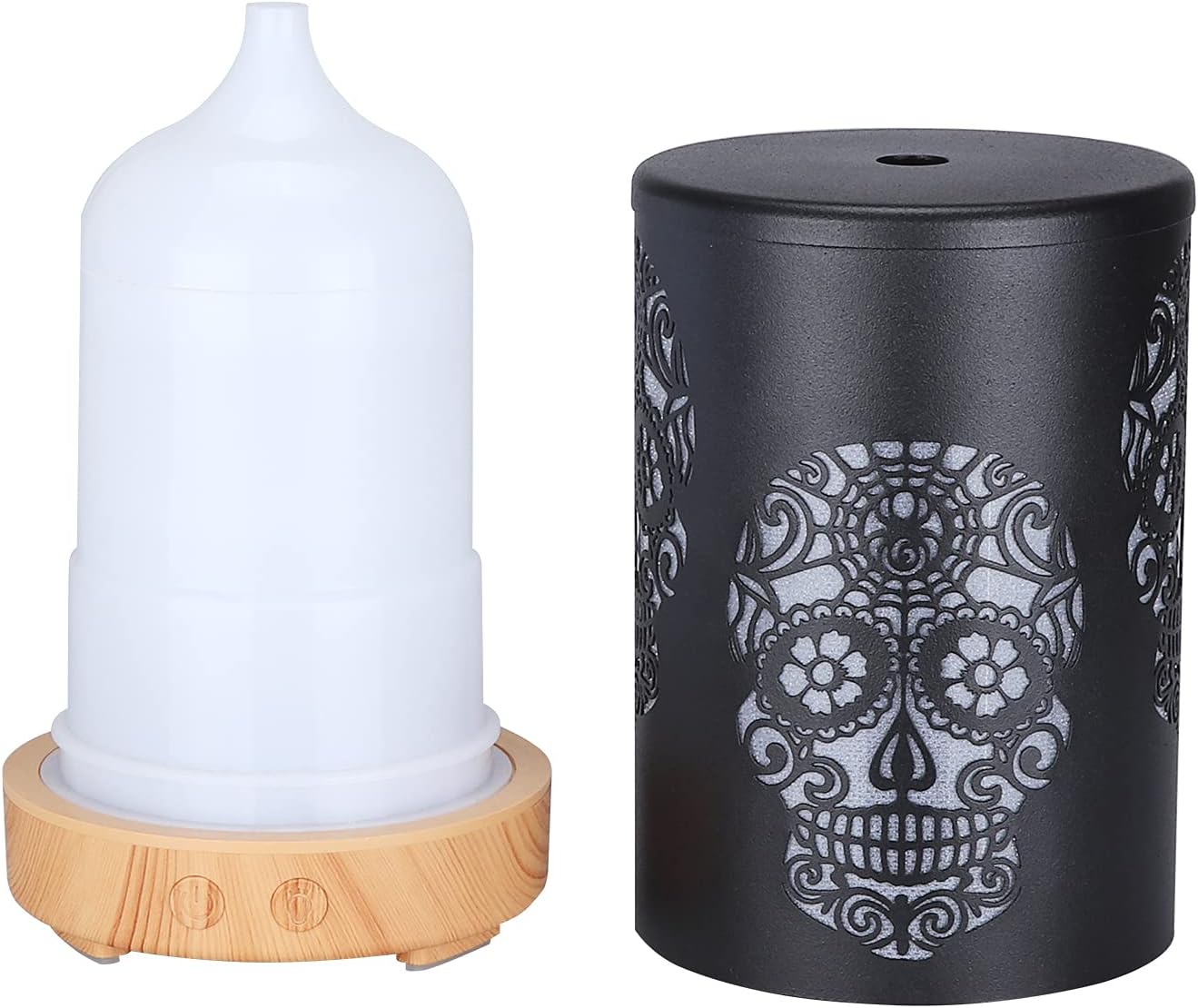 Essential Oil Diffuser, Diffusers for Essential Oils Aromatherapy Diffuser Cool Mist Humidifier with 7 Colors Lights 3 Mist Mode Waterless Auto Off for Gaming Room Office, Iron Black