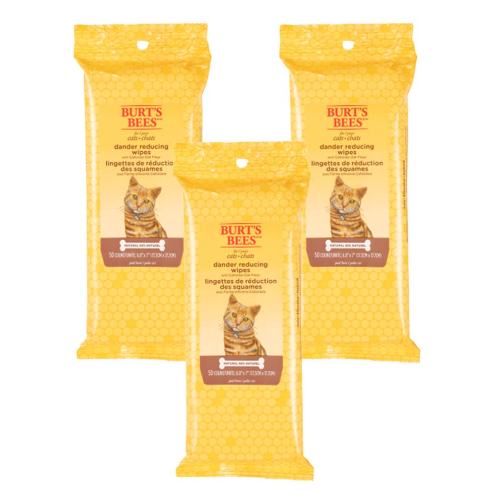 Burt's Bees for Pets Kitten Wipes with Buttermilk, 98% Natural Origin Formulas, Cat Wipes, Cat Grooming Supplies, Cat Cleaning Wipes, Waterless Cat Grooming, 50ct