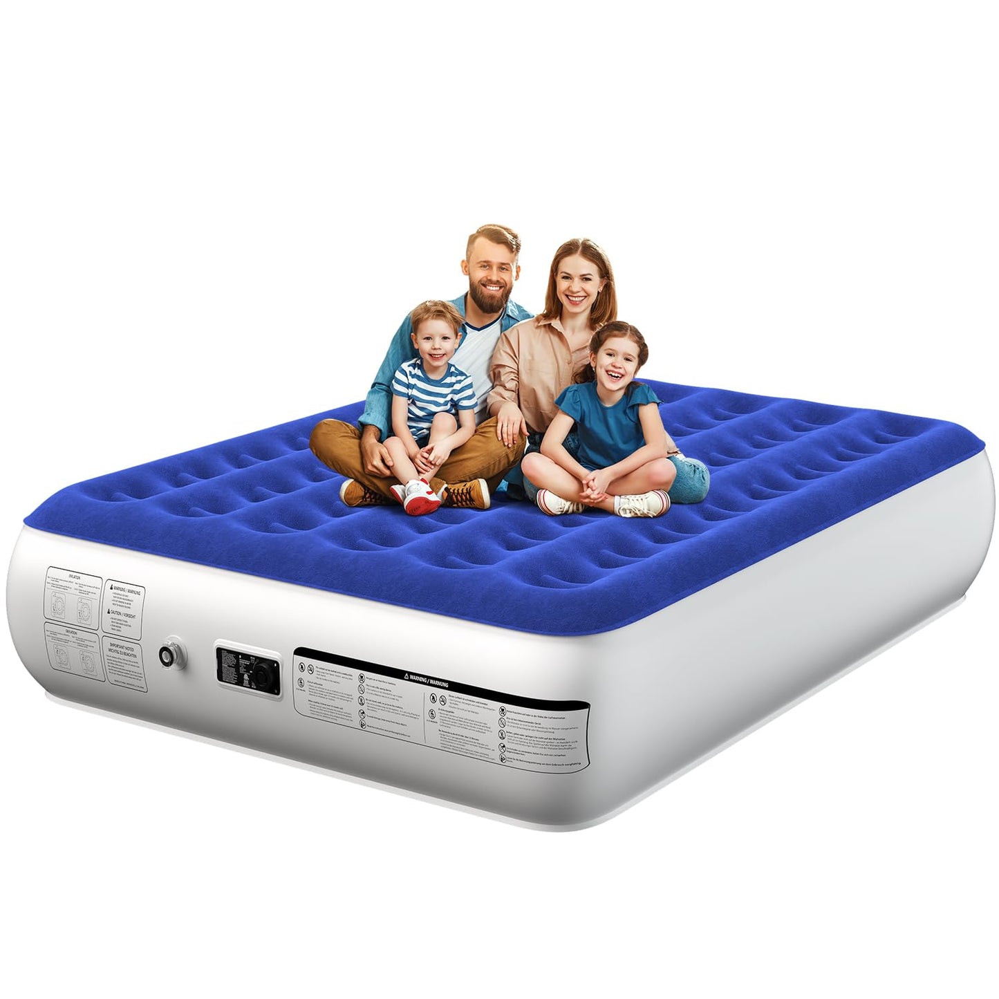 Queen Air Mattress with Built in Pump 16" Raised Blow Up Mattress Queen Size Comfort Air Bed, 3 Mins Fast Colchones Inflables Bed, Luxurious for Home/Guests,660 lbs Max