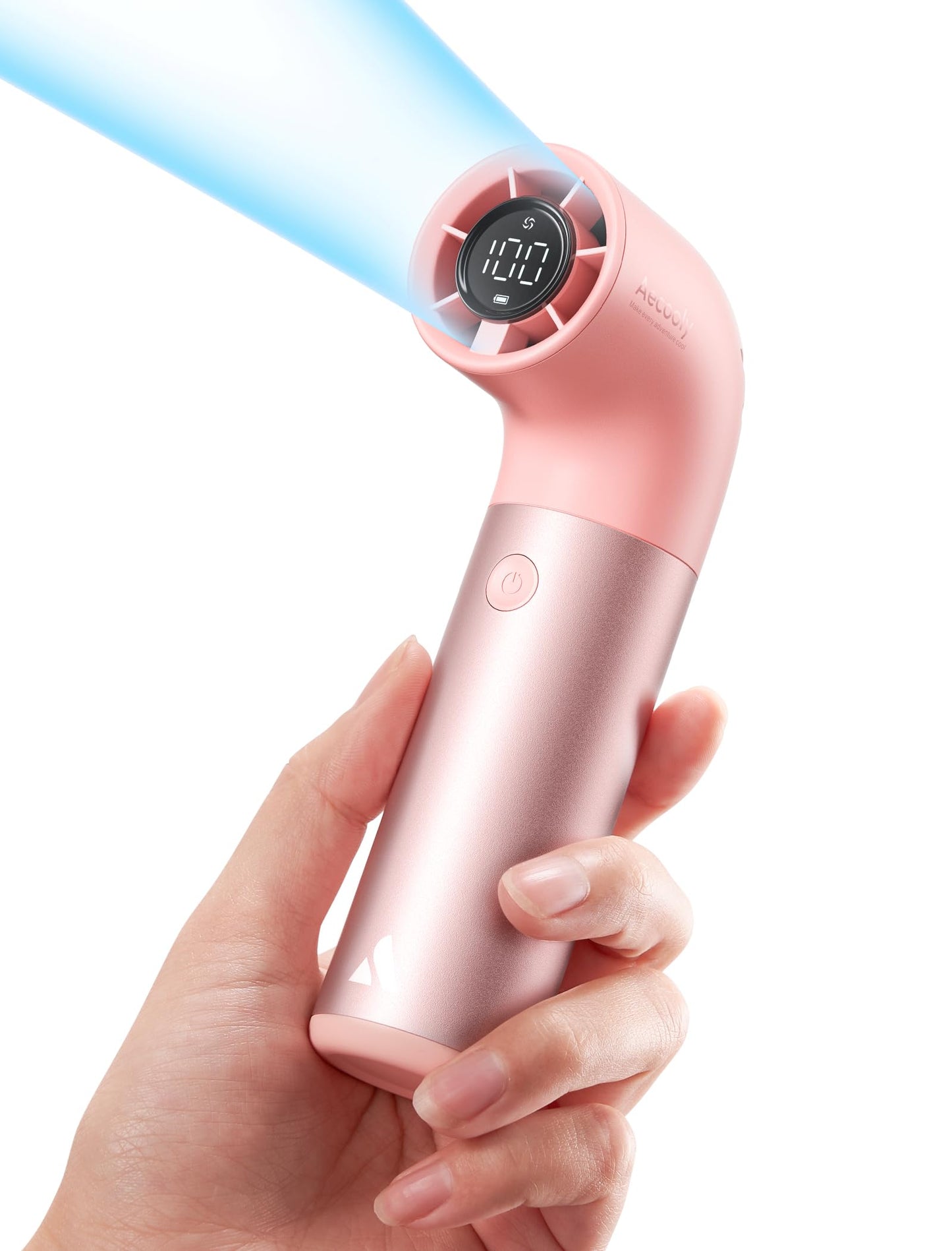 Aecooly Portable Handheld Fan, Powerful Turbo Mini Fan, 19000 RPM High Speed Aero Pro, 15H Max Cooling Time, 6 Speeds Aluminum Case, Pocket Rechargeable Personal Small Travel GIfts for Women-Black