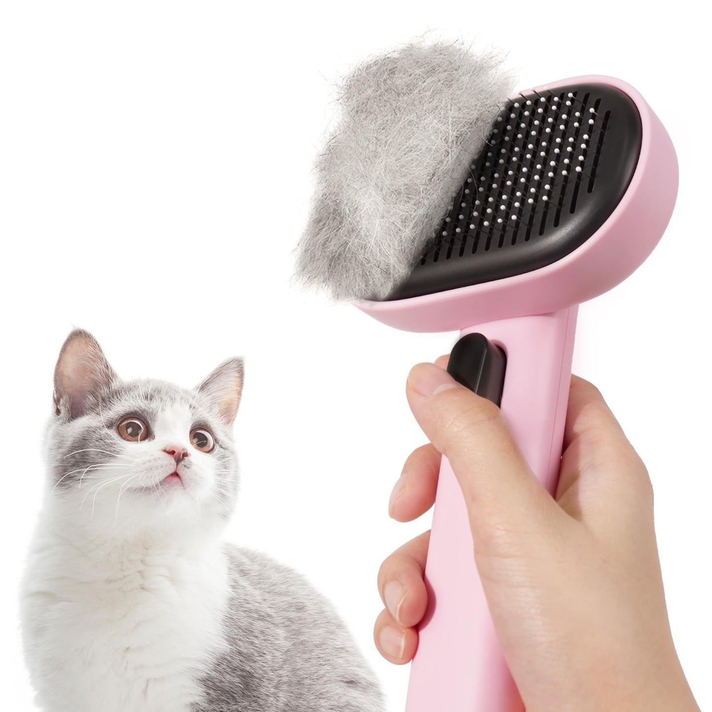 aumuca Cat Brush for Shedding, Cat Brushes for Indoor Cats, Horses Grooming Deshedding Brush for Dog Kitten Horse Massage Removes Loose Fur, Brown