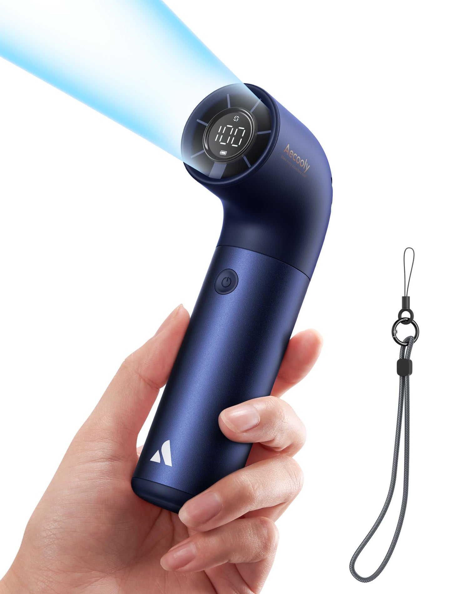 Aecooly Portable Handheld Fan, Powerful Turbo Mini Fan, 19000 RPM High Speed Aero Pro, 15H Max Cooling Time, 6 Speeds Aluminum Case, Pocket Rechargeable Personal Small Travel GIfts for Women-Black