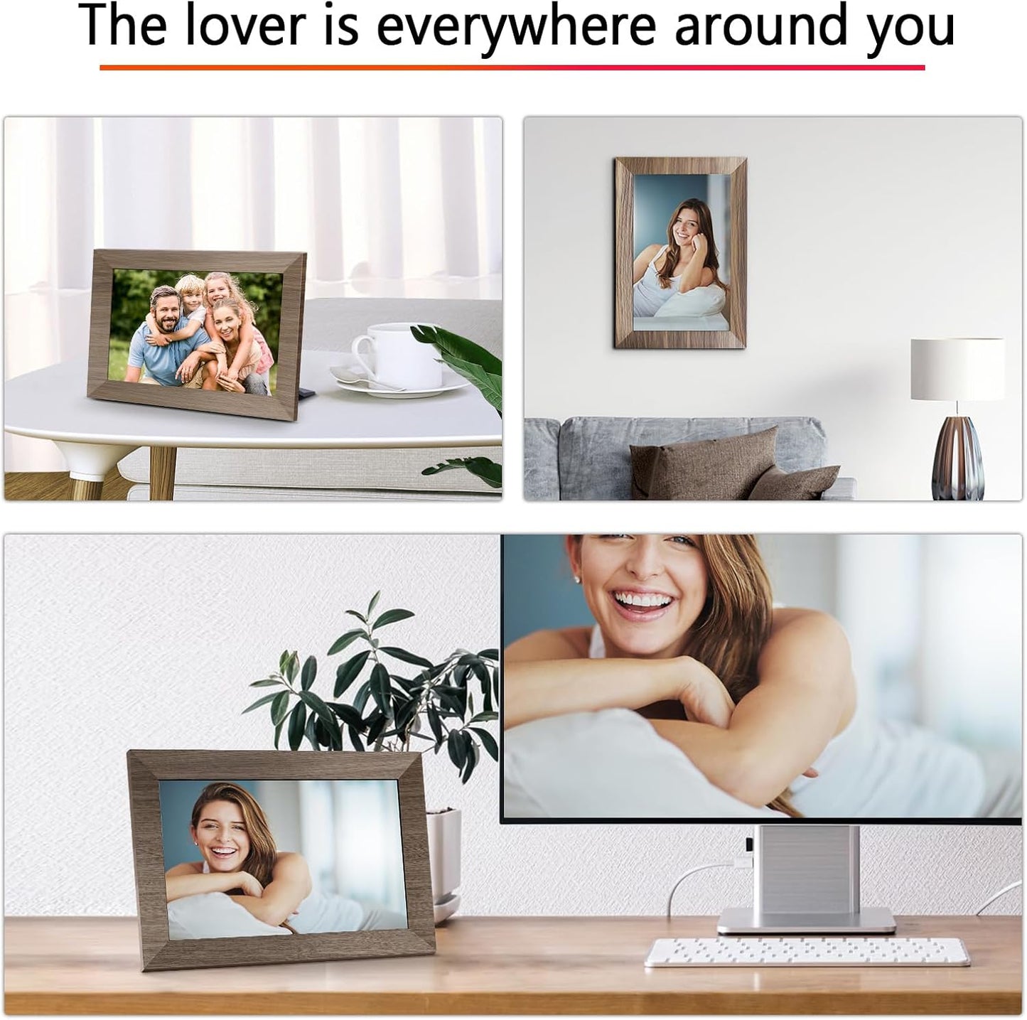 WiFi Digital Picture Frame 10.1 Inch, IPS Touch Screen Smart Cloud Digital Photo Frame with 16GB Storage, Wall Mountable, Auto-Rotate, Share Photos from Anywhere Via App