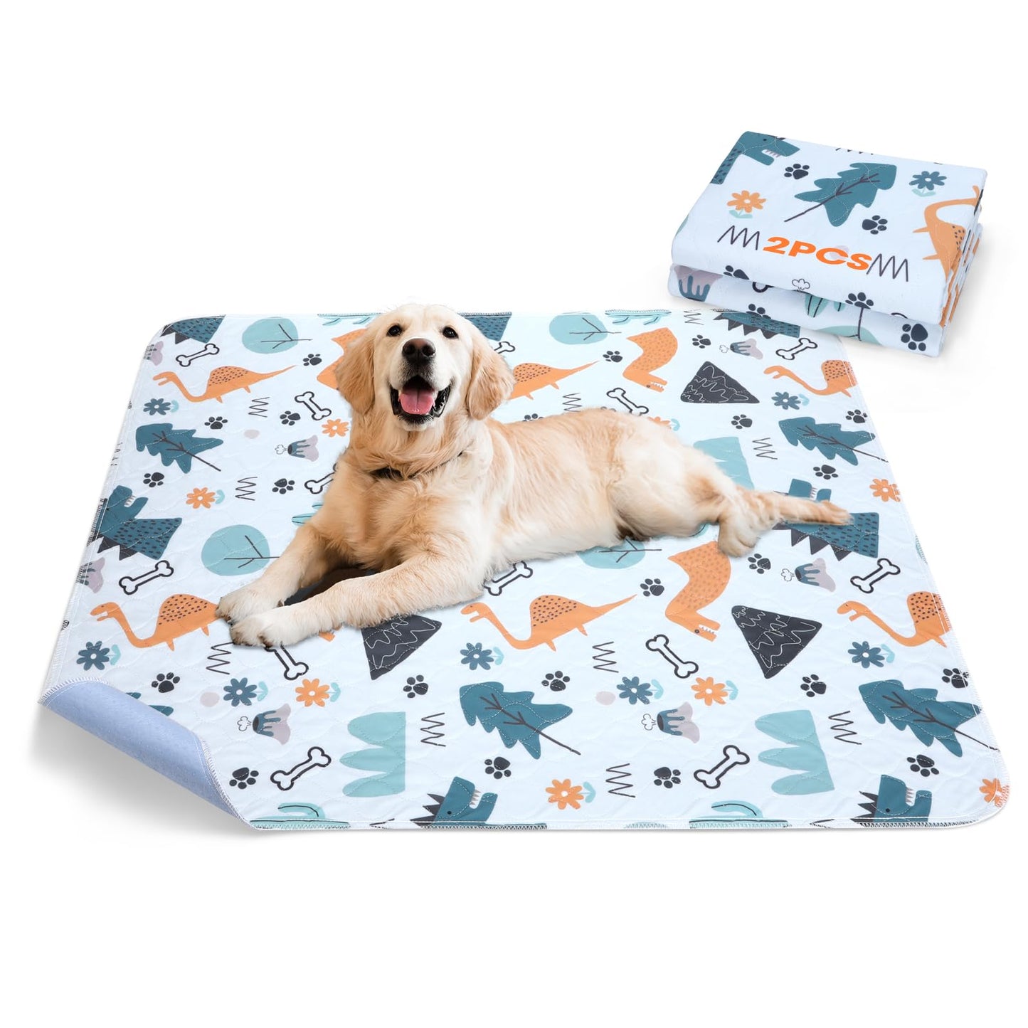 Washable Pee Pads for Dogs, 2 Pack Large 36"x41" Super Absorbent Reusable Dog Training Pads, 100% Waterproof Non-Slip Puppy Pads Whelping Dog Playpen Indoor Dog Pads Mat Pet Supplies
