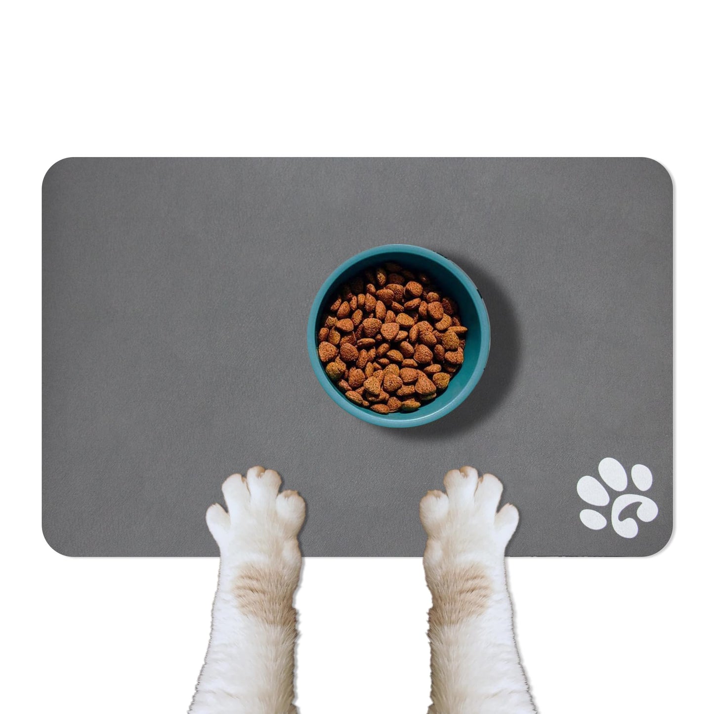 YCT Cat Pet Food Mat, Cat Feeding Mat, Non-Slip Bottom Absorbent Pet Mat, Quick Dry Dog Cat & Dog Food Mat, Pet Supplies Mat, 11.8"x18.1" Beige
