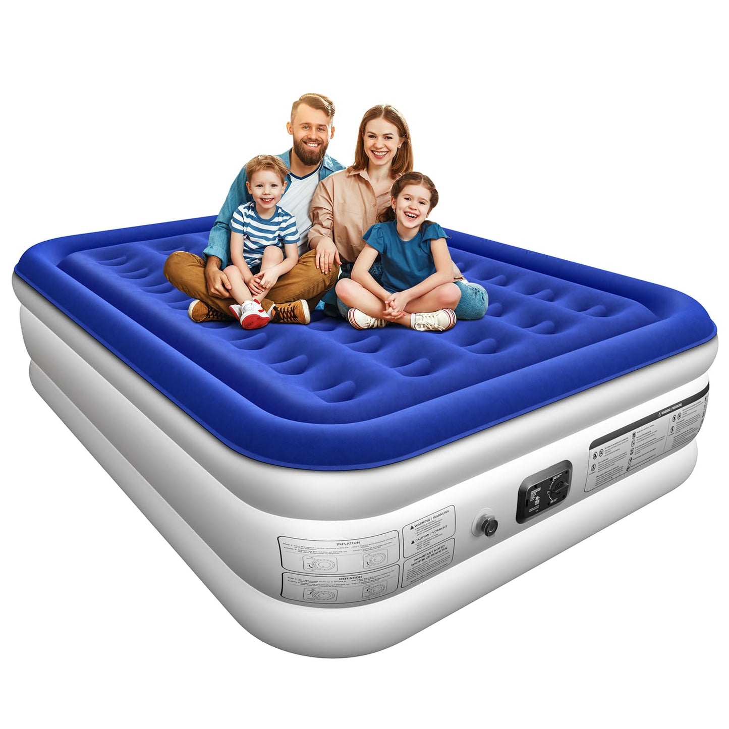 Queen Air Mattress with Built in Pump 16" Raised Blow Up Mattress Queen Size Comfort Air Bed, 3 Mins Fast Colchones Inflables Bed, Luxurious for Home/Guests,660 lbs Max