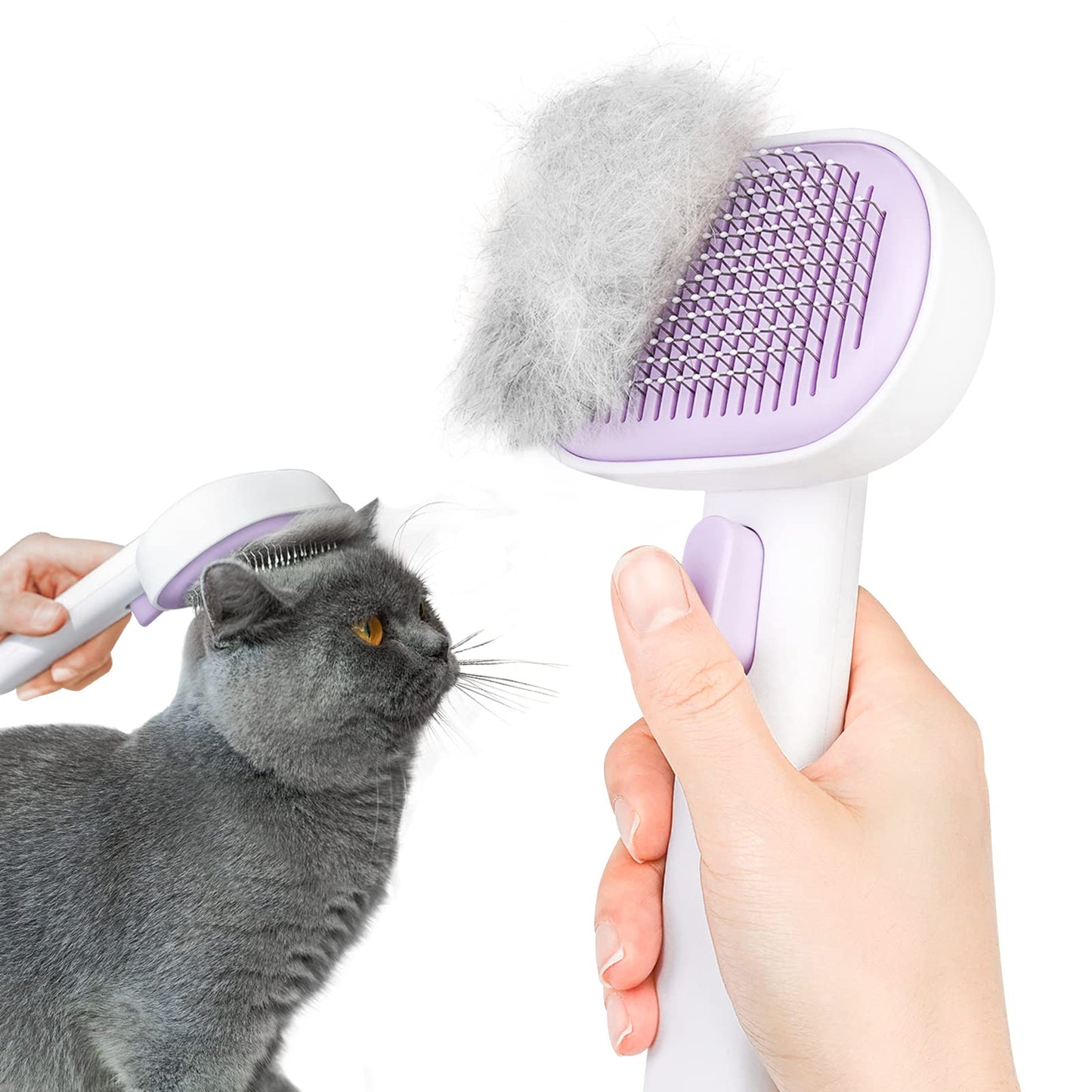 aumuca Cat Brush for Shedding, Cat Brushes for Indoor Cats, Horses Grooming Deshedding Brush for Dog Kitten Horse Massage Removes Loose Fur, Brown