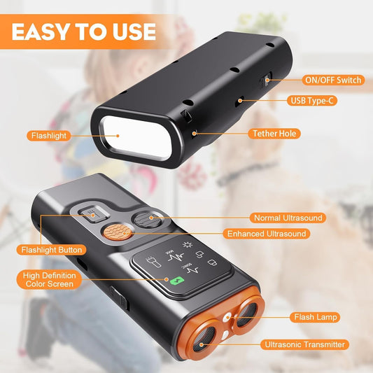 BarkGuard Pro, 2025 New BarkGuard Anti Barking Device Dog Bark Deterrent Devices with Hd Display and LED Flashlight, Anti-bark Device That Trains Your Dog Not to Bark Safe for Dogs (1)