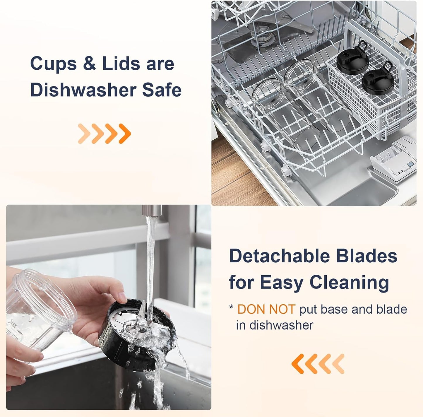 KOIOS Smoothie Blender, 900W Personal Blender for Shakes and Smoothies for Kitchen with 2 Portable Cups 22oz, Single Serve Smoothies Maker Mixer for Juices, Nutritious Recipe, Grey Blue