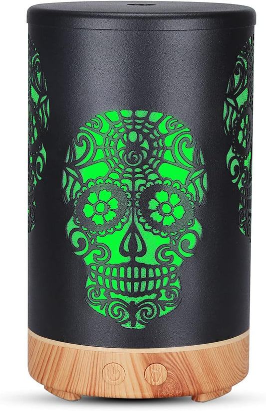 Essential Oil Diffuser, Diffusers for Essential Oils Aromatherapy Diffuser Cool Mist Humidifier with 7 Colors Lights 3 Mist Mode Waterless Auto Off for Gaming Room Office, Iron Black