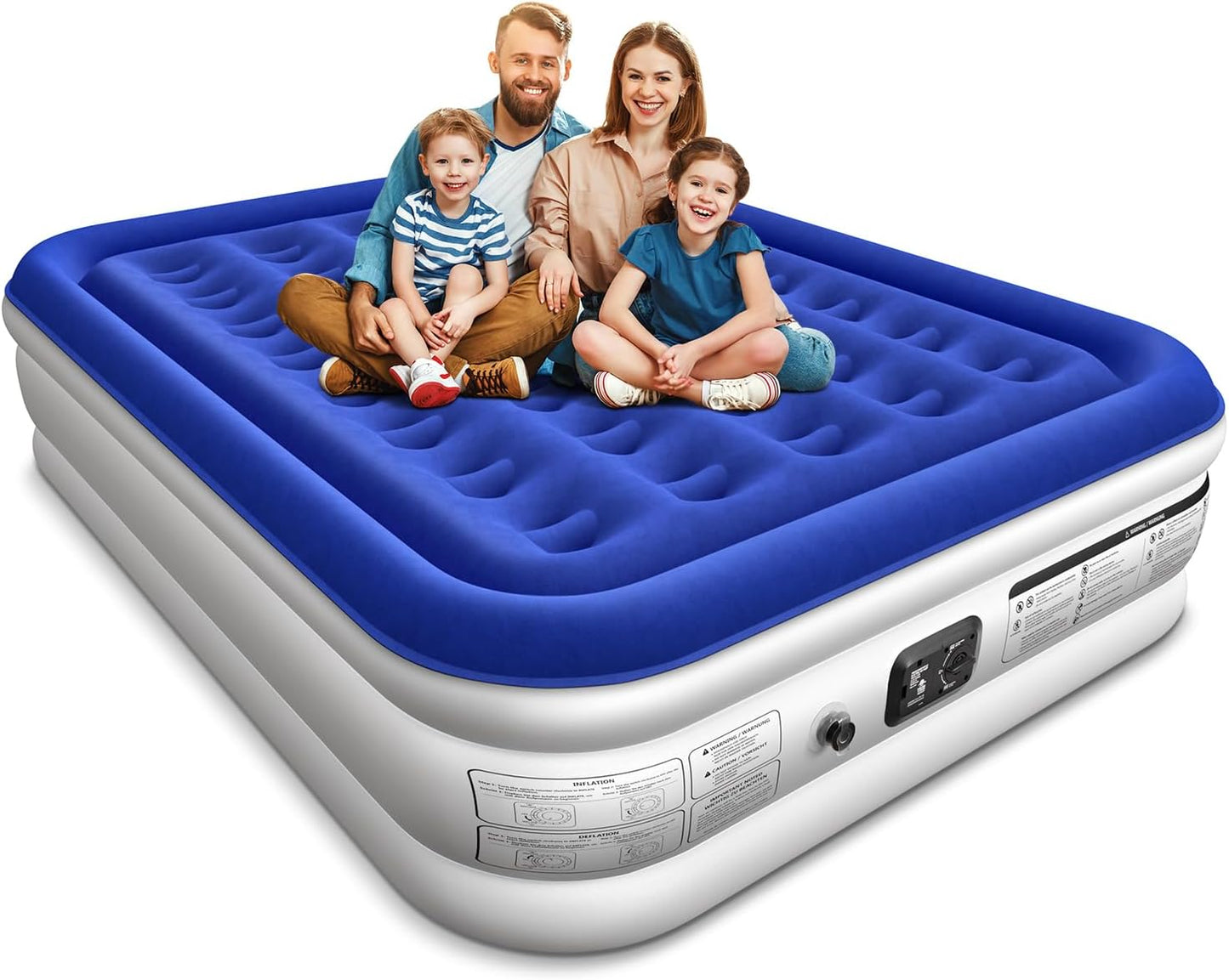 Queen Air Mattress with Built in Pump 16" Raised Blow Up Mattress Queen Size Comfort Air Bed, 3 Mins Fast Colchones Inflables Bed, Luxurious for Home/Guests,660 lbs Max