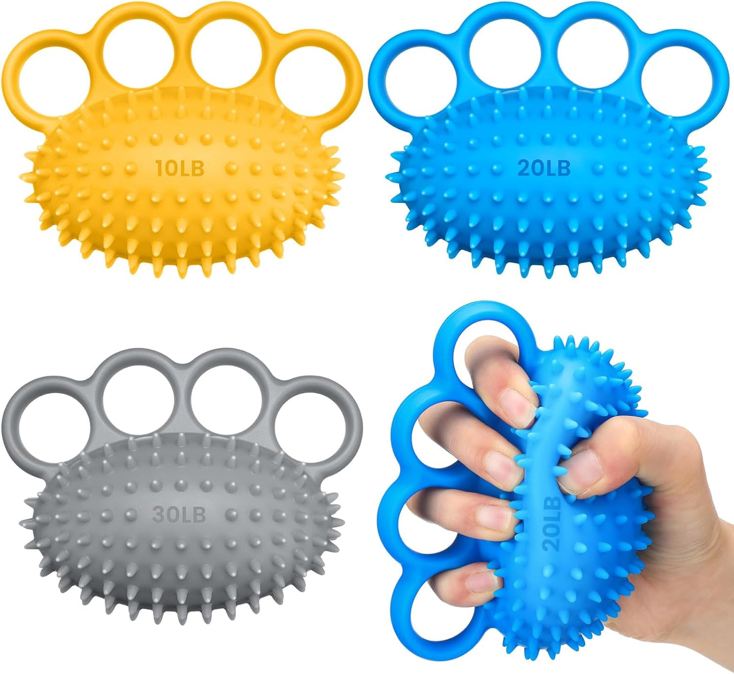 3 Pack Hand Exercise Balls Finger Strengthener Therapy Hand Balls Grip Strength Trainer Squeeze Stress Relief Balls for Adults Elderly Stroke Arthritis Carpal Tunnel