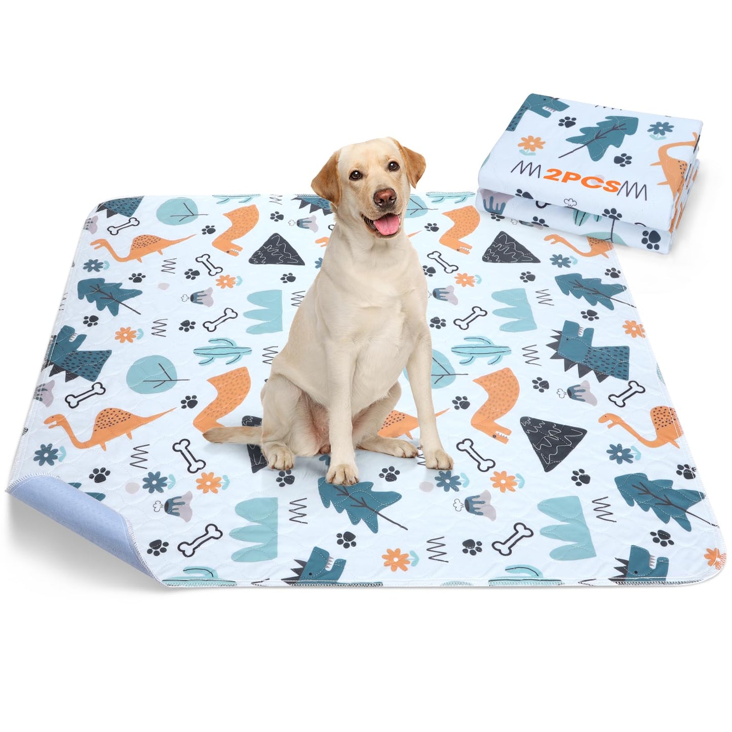 Washable Pee Pads for Dogs, 2 Pack Large 36"x41" Super Absorbent Reusable Dog Training Pads, 100% Waterproof Non-Slip Puppy Pads Whelping Dog Playpen Indoor Dog Pads Mat Pet Supplies