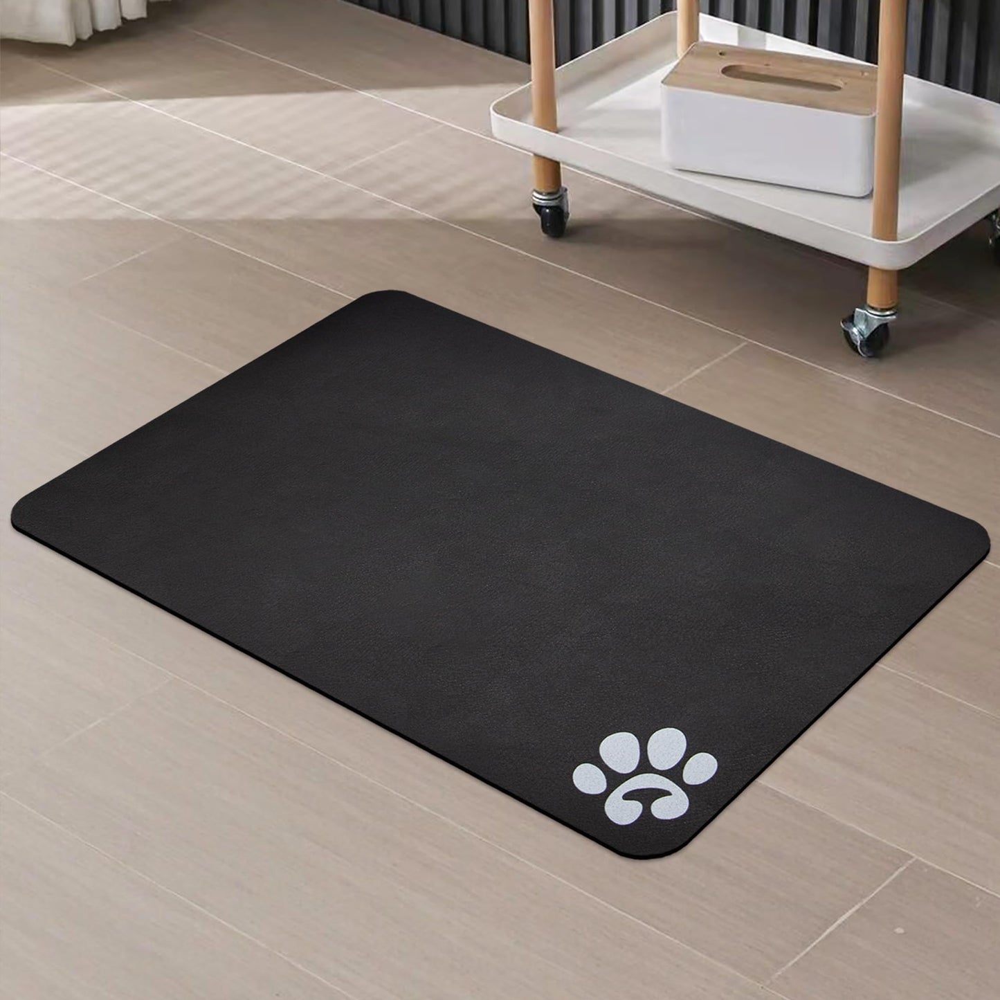 YCT Cat Pet Food Mat, Cat Feeding Mat, Non-Slip Bottom Absorbent Pet Mat, Quick Dry Dog Cat & Dog Food Mat, Pet Supplies Mat, 11.8"x18.1" Beige