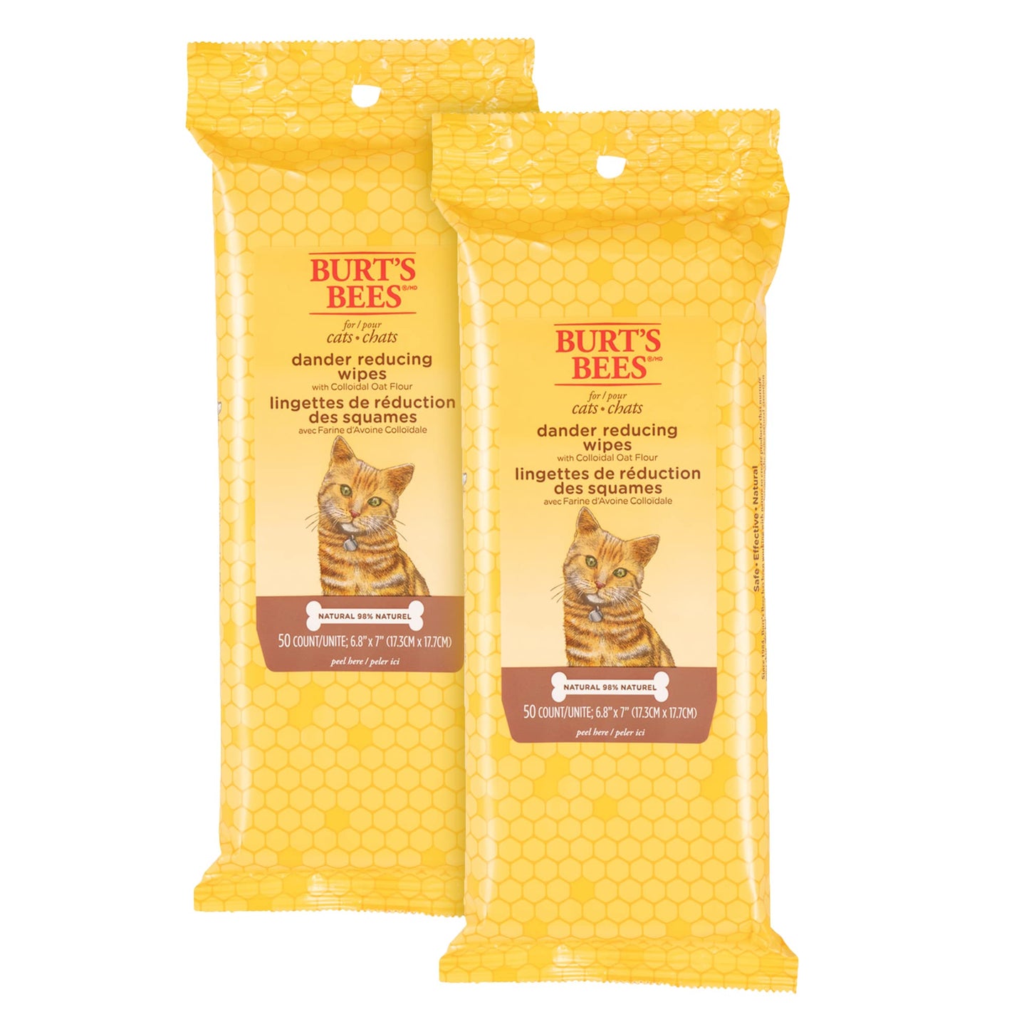 Burt's Bees for Pets Kitten Wipes with Buttermilk, 98% Natural Origin Formulas, Cat Wipes, Cat Grooming Supplies, Cat Cleaning Wipes, Waterless Cat Grooming, 50ct