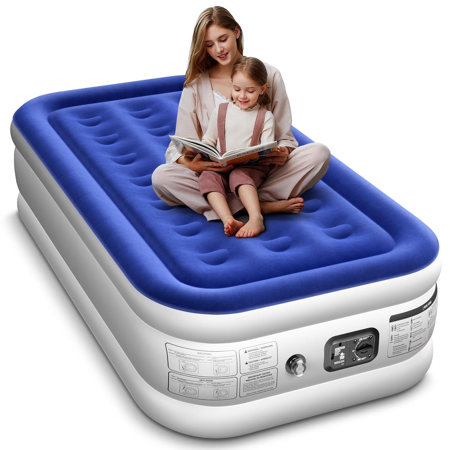 Queen Air Mattress with Built in Pump 16" Raised Blow Up Mattress Queen Size Comfort Air Bed, 3 Mins Fast Colchones Inflables Bed, Luxurious for Home/Guests,660 lbs Max