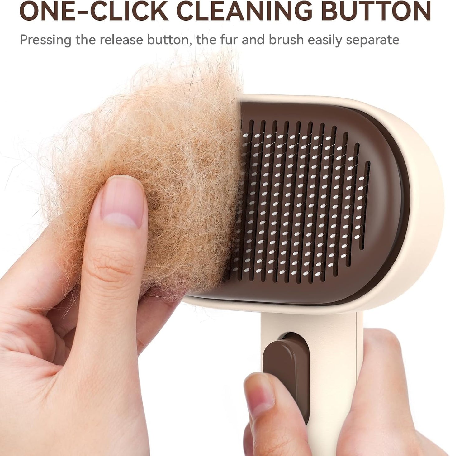 aumuca Cat Brush for Shedding, Cat Brushes for Indoor Cats, Horses Grooming Deshedding Brush for Dog Kitten Horse Massage Removes Loose Fur, Brown