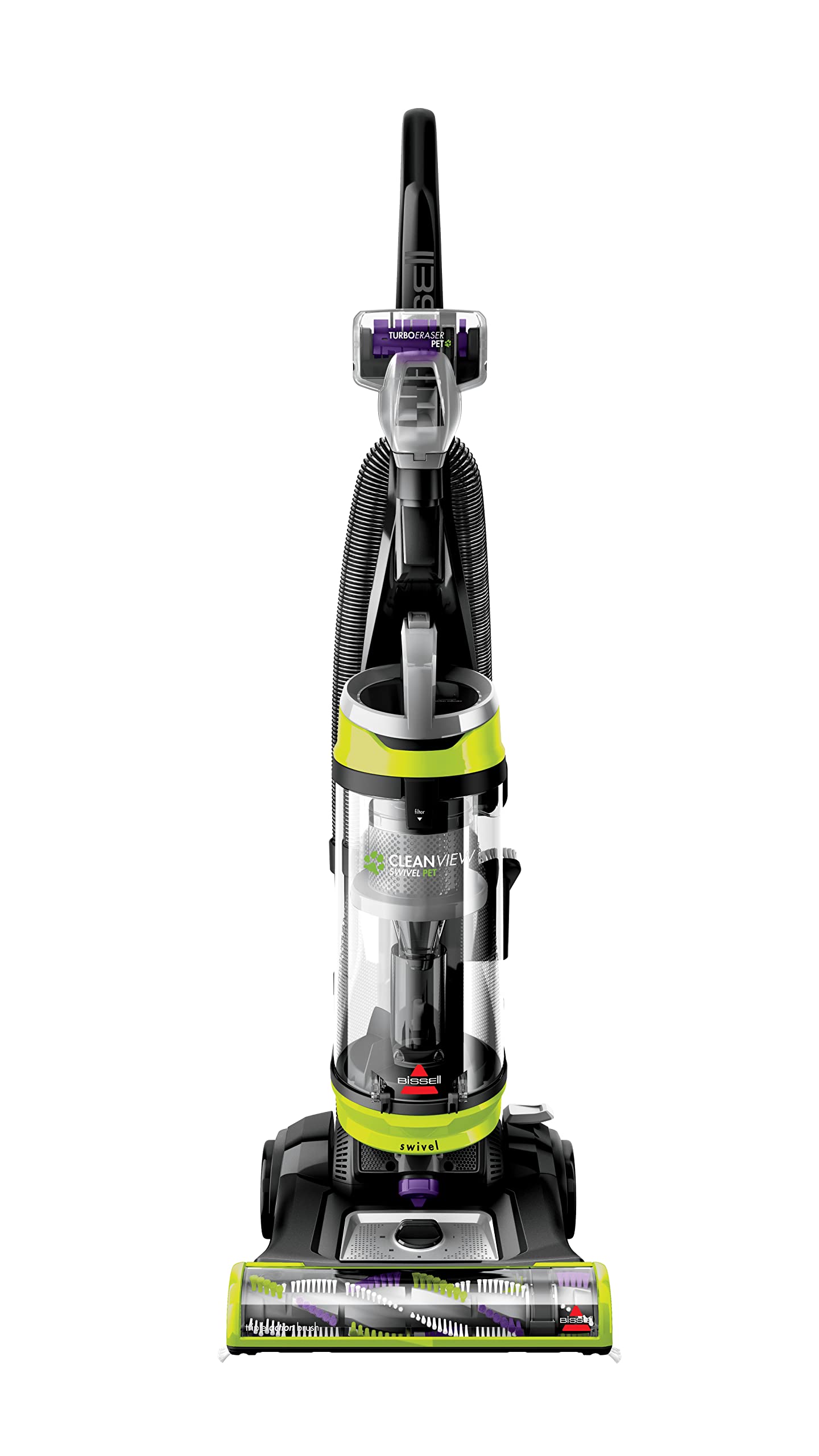 Bissell® CleanView Swivel Vacuum with Triple Action Brush Roll, Swivel Steering, Extension Wand, Easy-Empty Dirt Tank, Multi-Cyclonic Suction System, New 2024 Model