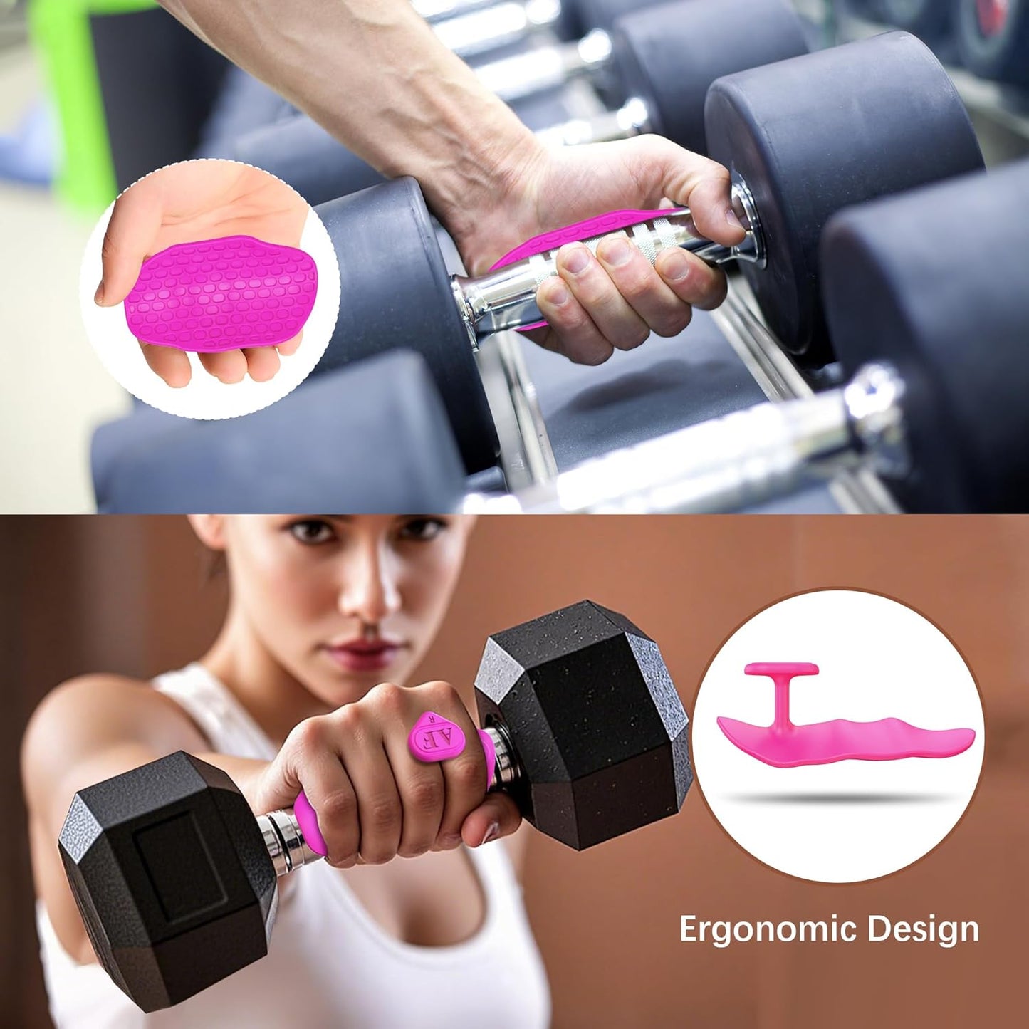 2nd Gen Enlarged Anti-Slip Workout Grips - Ergonomic Hand Protector Gloves for Weight Lifting, Pull-Ups, Gym Training and Exercise, for Men and Women