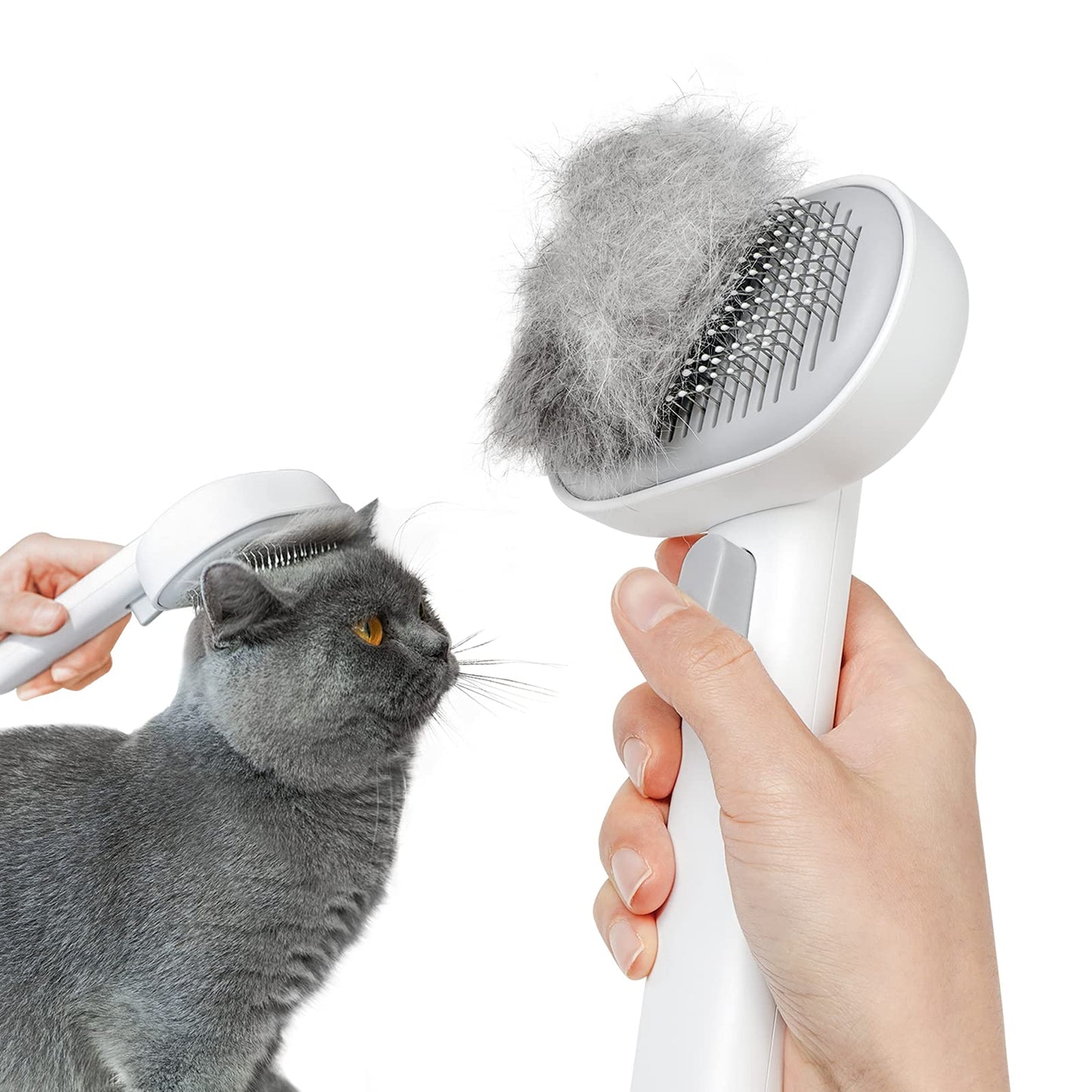 aumuca Cat Brush for Shedding, Cat Brushes for Indoor Cats, Horses Grooming Deshedding Brush for Dog Kitten Horse Massage Removes Loose Fur, Brown