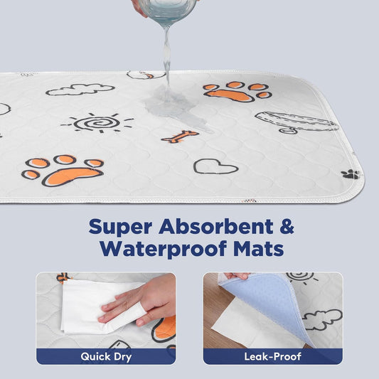 Washable Pee Pads for Dogs, 2 Pack Large 36"x41" Super Absorbent Reusable Dog Training Pads, 100% Waterproof Non-Slip Puppy Pads Whelping Dog Playpen Indoor Dog Pads Mat Pet Supplies