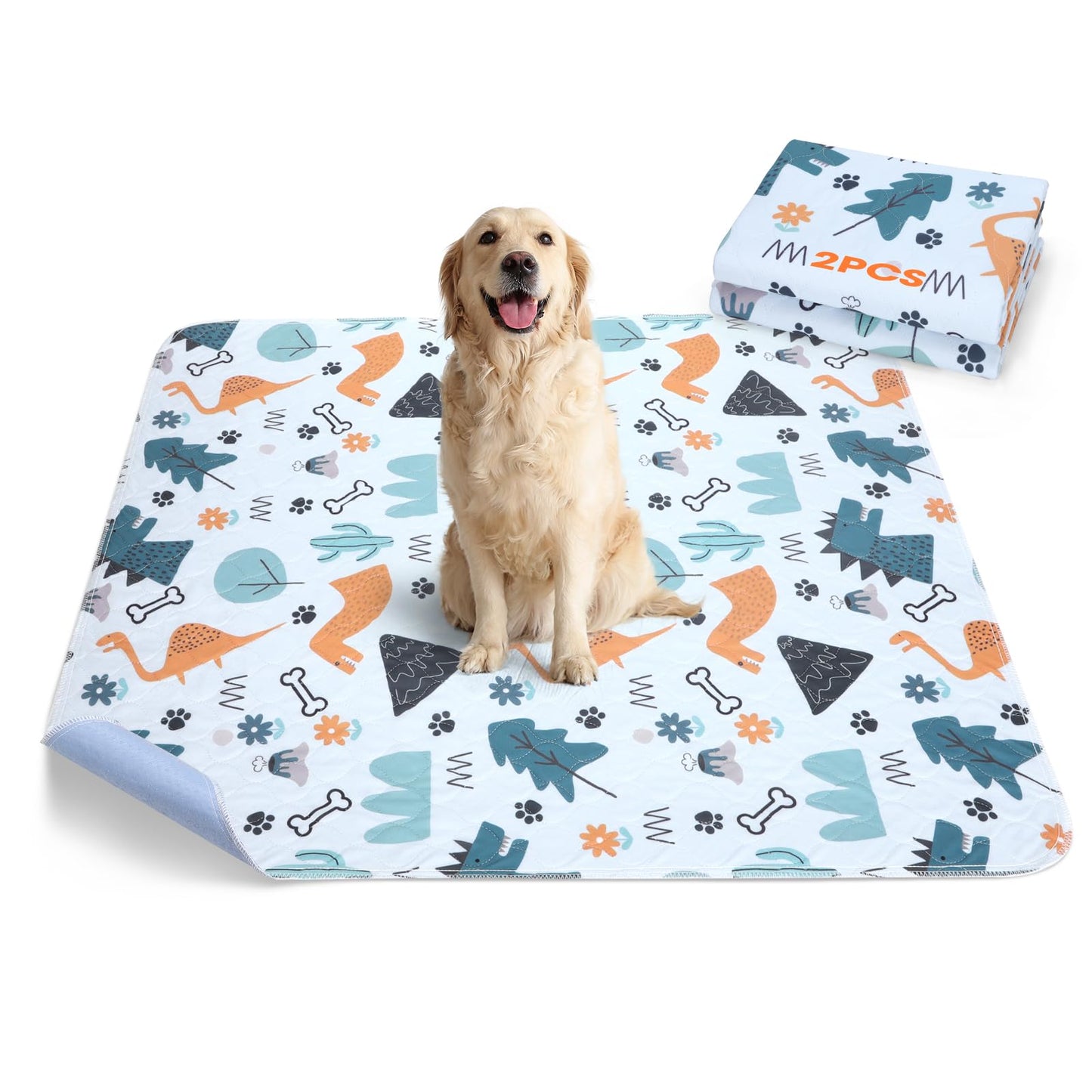 Washable Pee Pads for Dogs, 2 Pack Large 36"x41" Super Absorbent Reusable Dog Training Pads, 100% Waterproof Non-Slip Puppy Pads Whelping Dog Playpen Indoor Dog Pads Mat Pet Supplies