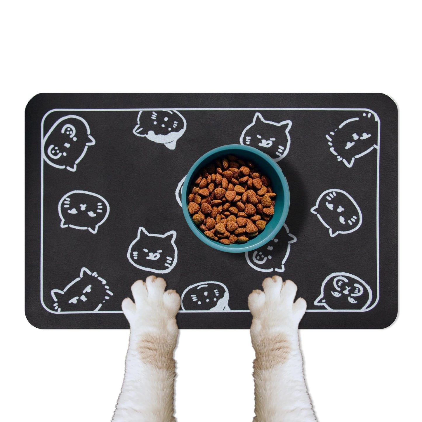 YCT Cat Pet Food Mat, Cat Feeding Mat, Non-Slip Bottom Absorbent Pet Mat, Quick Dry Dog Cat & Dog Food Mat, Pet Supplies Mat, 11.8"x18.1" Beige