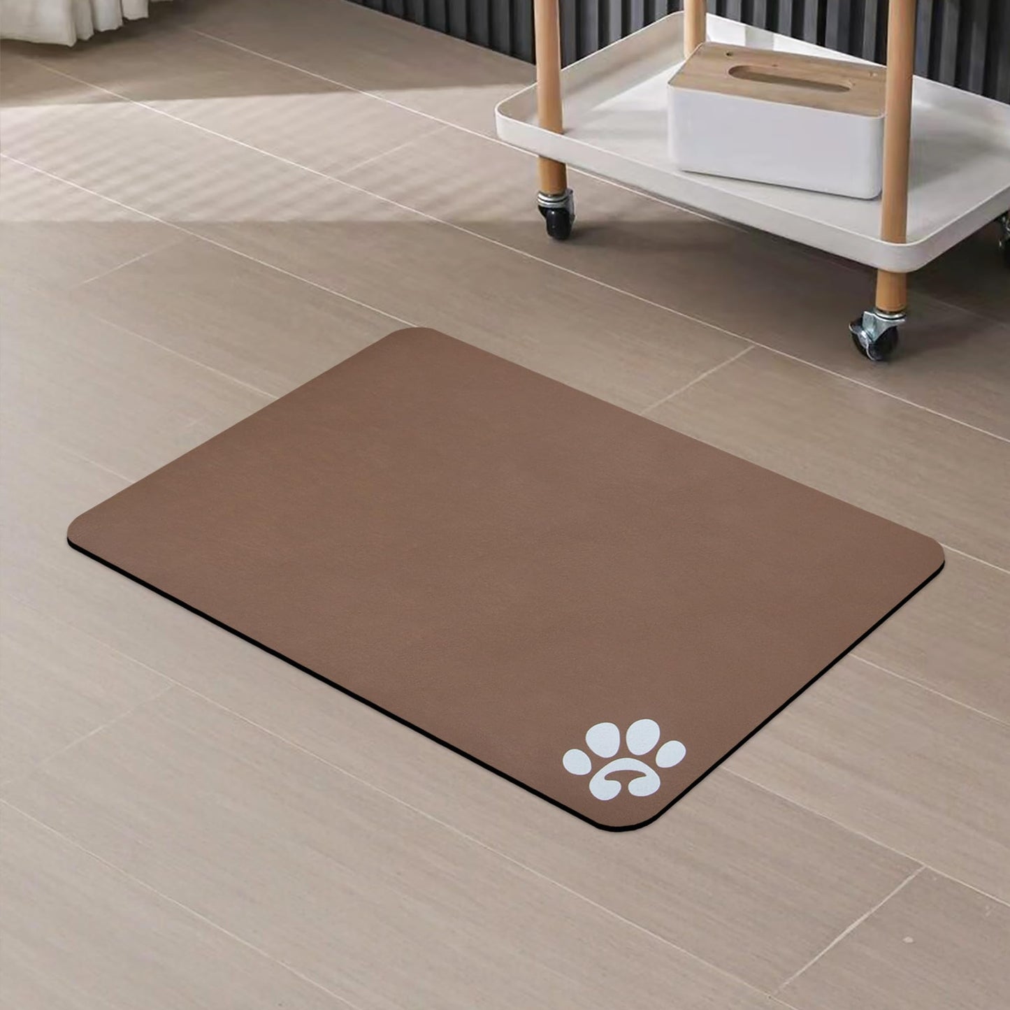 YCT Cat Pet Food Mat, Cat Feeding Mat, Non-Slip Bottom Absorbent Pet Mat, Quick Dry Dog Cat & Dog Food Mat, Pet Supplies Mat, 11.8"x18.1" Beige