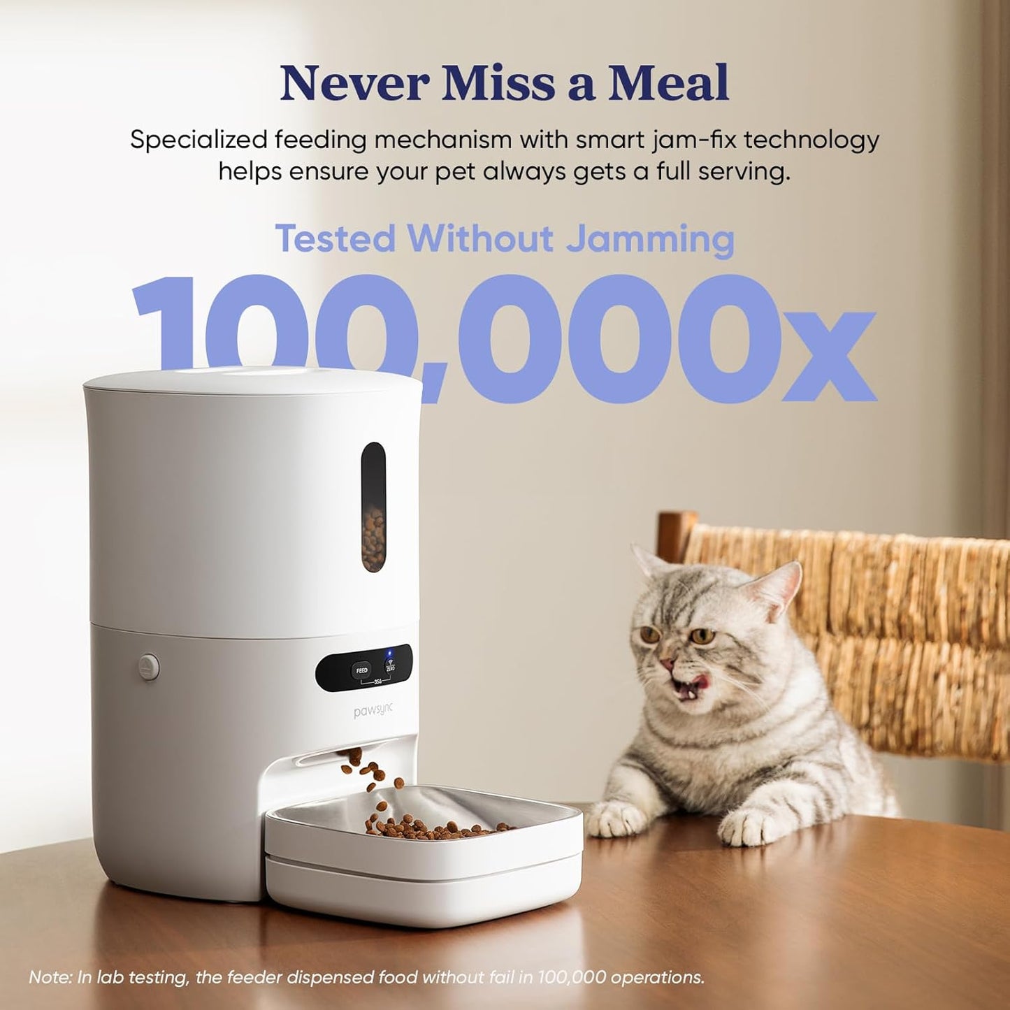 Automatic Cat Feeder, Smart Scale Tracks Pet's Food Intake, App Remote Feeding, 3.6L Timed Food Dispenser for Cats and Dogs, Up to 10 Meals Per Day, Stainless Steel Bowl, Dual Power Supply