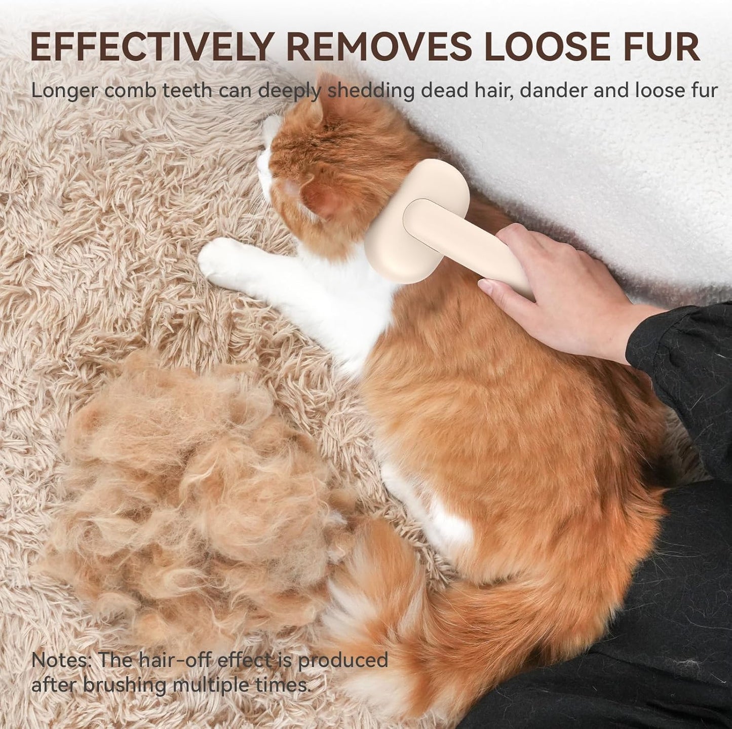 aumuca Cat Brush for Shedding, Cat Brushes for Indoor Cats, Horses Grooming Deshedding Brush for Dog Kitten Horse Massage Removes Loose Fur, Brown