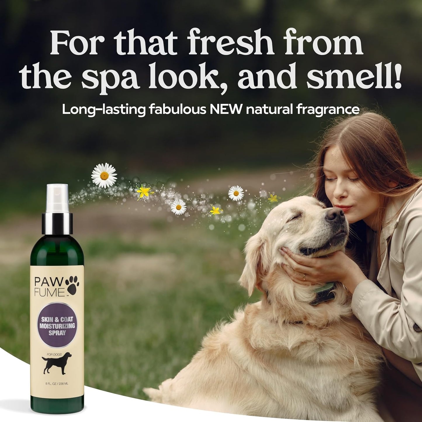 Pawfume Skin & Coat Moisturizing Spray Dog Lotion for Dry Skin – Dog Conditioner Spray for Dog Skin – Dog Leave in Conditioner Spray for Dog Dry Skin & Dog Itch Relief - Conditioner for Dogs Itch
