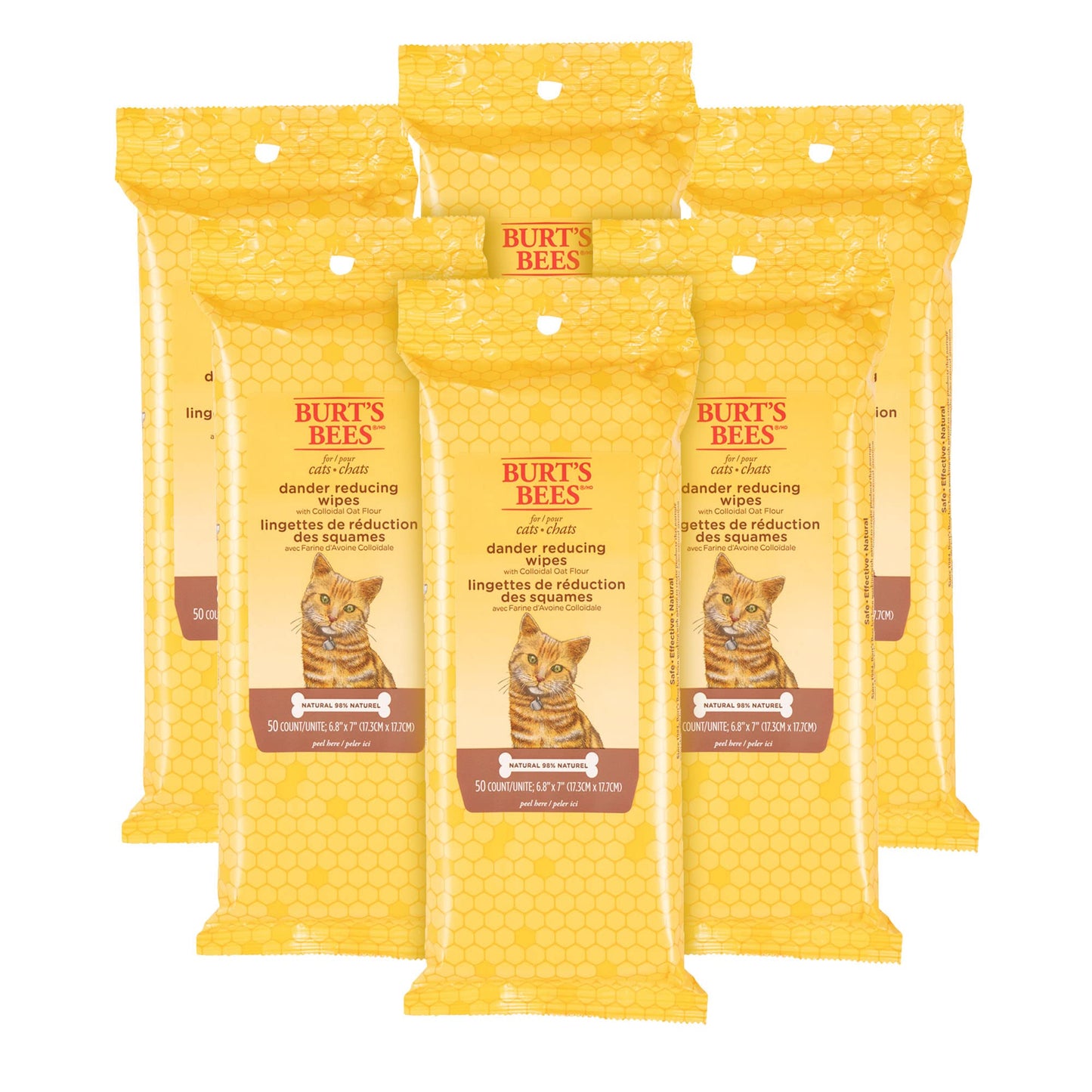 Burt's Bees for Pets Kitten Wipes with Buttermilk, 98% Natural Origin Formulas, Cat Wipes, Cat Grooming Supplies, Cat Cleaning Wipes, Waterless Cat Grooming, 50ct