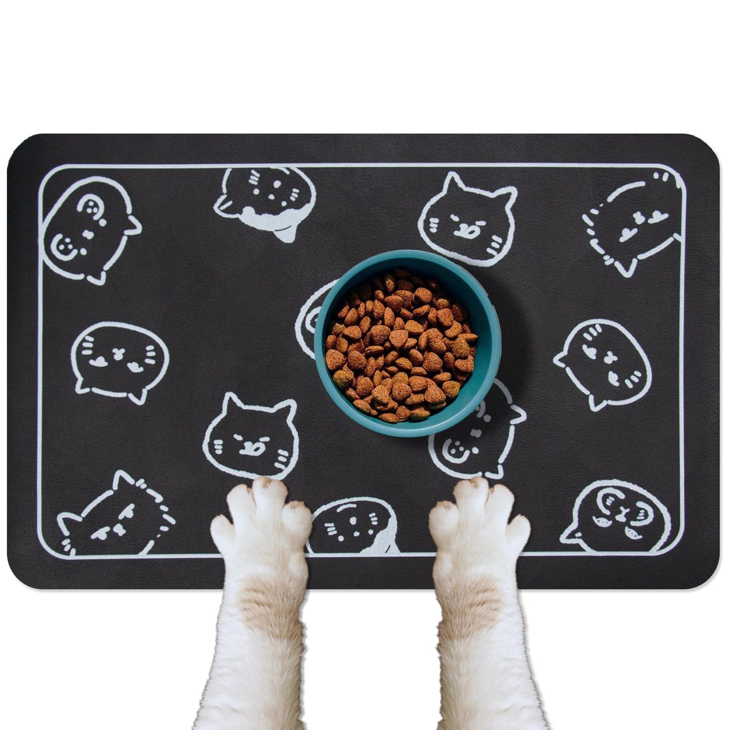 YCT Cat Pet Food Mat, Cat Feeding Mat, Non-Slip Bottom Absorbent Pet Mat, Quick Dry Dog Cat & Dog Food Mat, Pet Supplies Mat, 11.8"x18.1" Beige