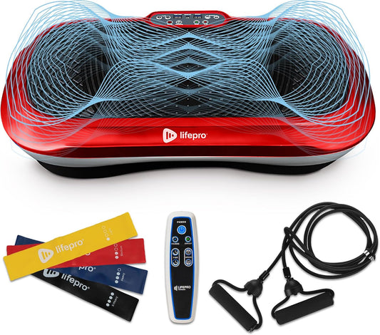 Lifepro Waver Vibration Plate Exercise Machine – High-Intensity Vibration for Muscle Activation, Full-Body Workout Vibrating Platform with Loop Bands, Fitness Equipment for Strength Toning & Fat Loss