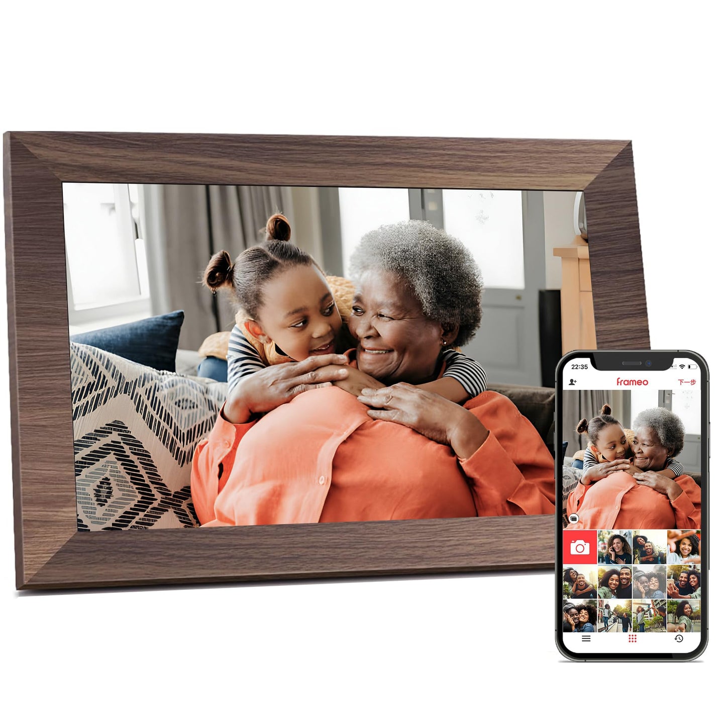 Digital Picture Frame, Frameo WiFi 10.1 Inch 1280*800IPS HD Touch Screen Digital Photo Frame, 16GB Memory, Auto-Rotate, Share Picture Video, Birthday Gifts for Women, Gifts for Mom, Dad, Wedding Gifts