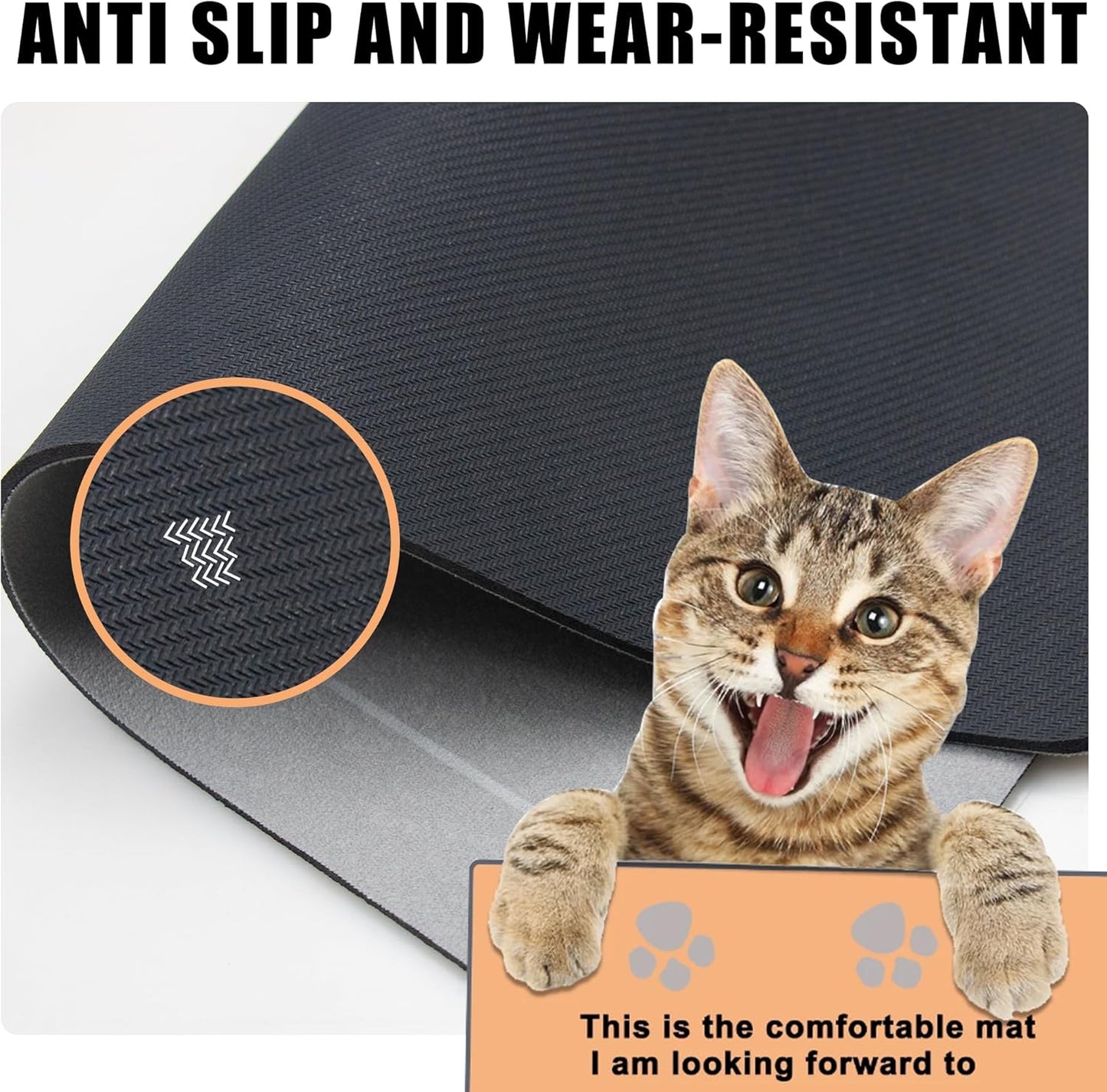 YCT Cat Pet Food Mat, Cat Feeding Mat, Non-Slip Bottom Absorbent Pet Mat, Quick Dry Dog Cat & Dog Food Mat, Pet Supplies Mat, 11.8"x18.1" Beige
