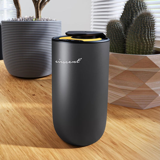 The AirScent Mini Waterless Diffuser for Aromatherapy Oils - Titanium Black Finish - Essential Oil Diffuser for Homes, Offices and Hotels