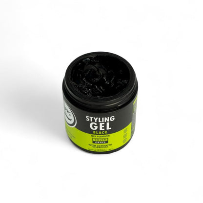 Rolda Black Styling Hair Gel - Medium To Strong Hold With Medium Shine For a Wet Slicked Back Look With All Day Hold - Activated Black Charcoal Covers Grey Hair Instantly 17.6oz (2PK)