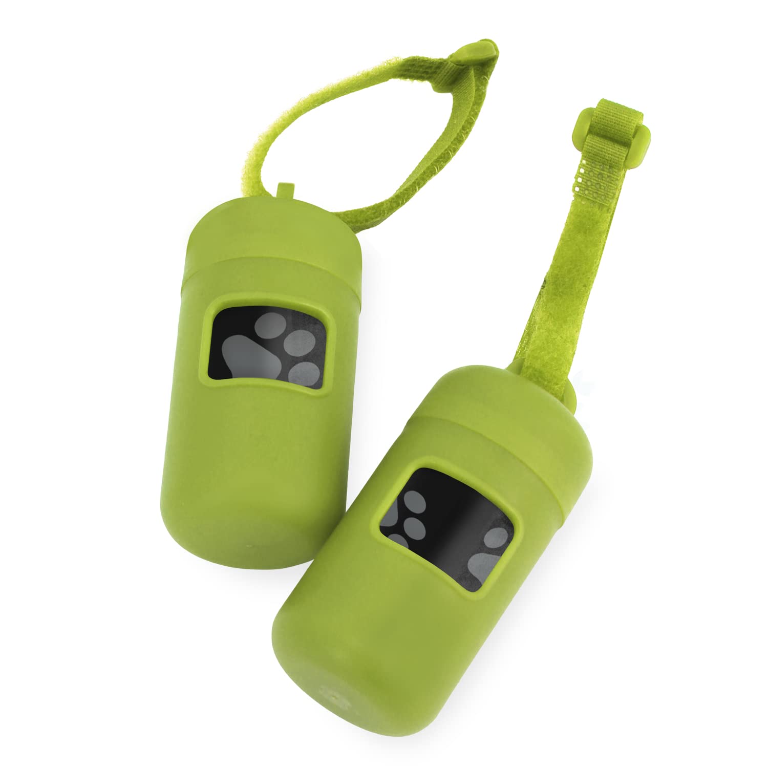 Best Pet Supplies Dog Poop Bag Holder Leash Attachment with 30 Bags, Reusable Dispenser for Travel, Walking, Park, and Outdoor Use, Durable with Clip-On - Black, Pack of 2