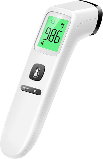 No-Touch Thermometer for Adults and Kids, Accurate Digital Baby Thermometer, Fever Alarm & Silent Mode, 2 in 1 Forehead & Object Mode