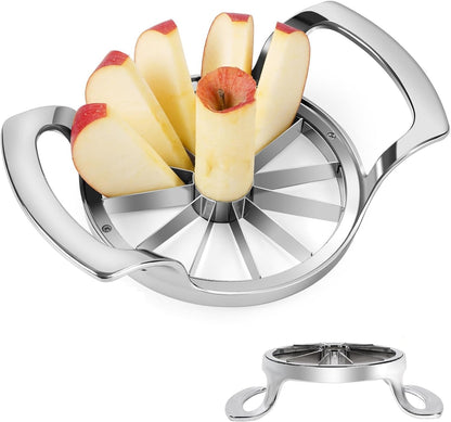 Apple Slicer Upgraded Version 12-Blade Extra Large Apples Corer, Stainless Steel Ultra-Sharp Fruit Cutter, Pitter, Divider for Up to 4 Inches (Update)