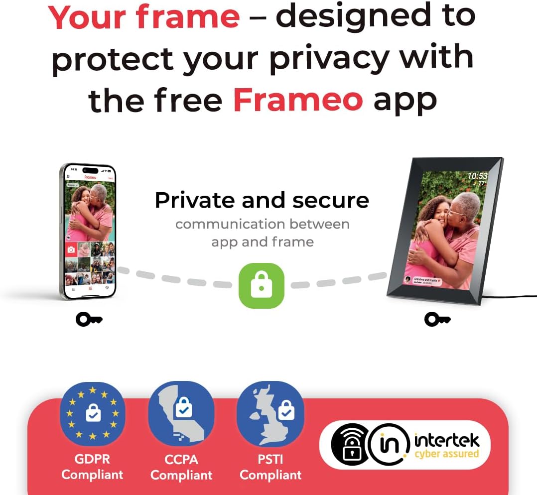 Digital Picture Frame, Frameo WiFi 10.1 Inch 1280*800IPS HD Touch Screen Digital Photo Frame, 16GB Memory, Auto-Rotate, Share Picture Video, Birthday Gifts for Women, Gifts for Mom, Dad, Wedding Gifts