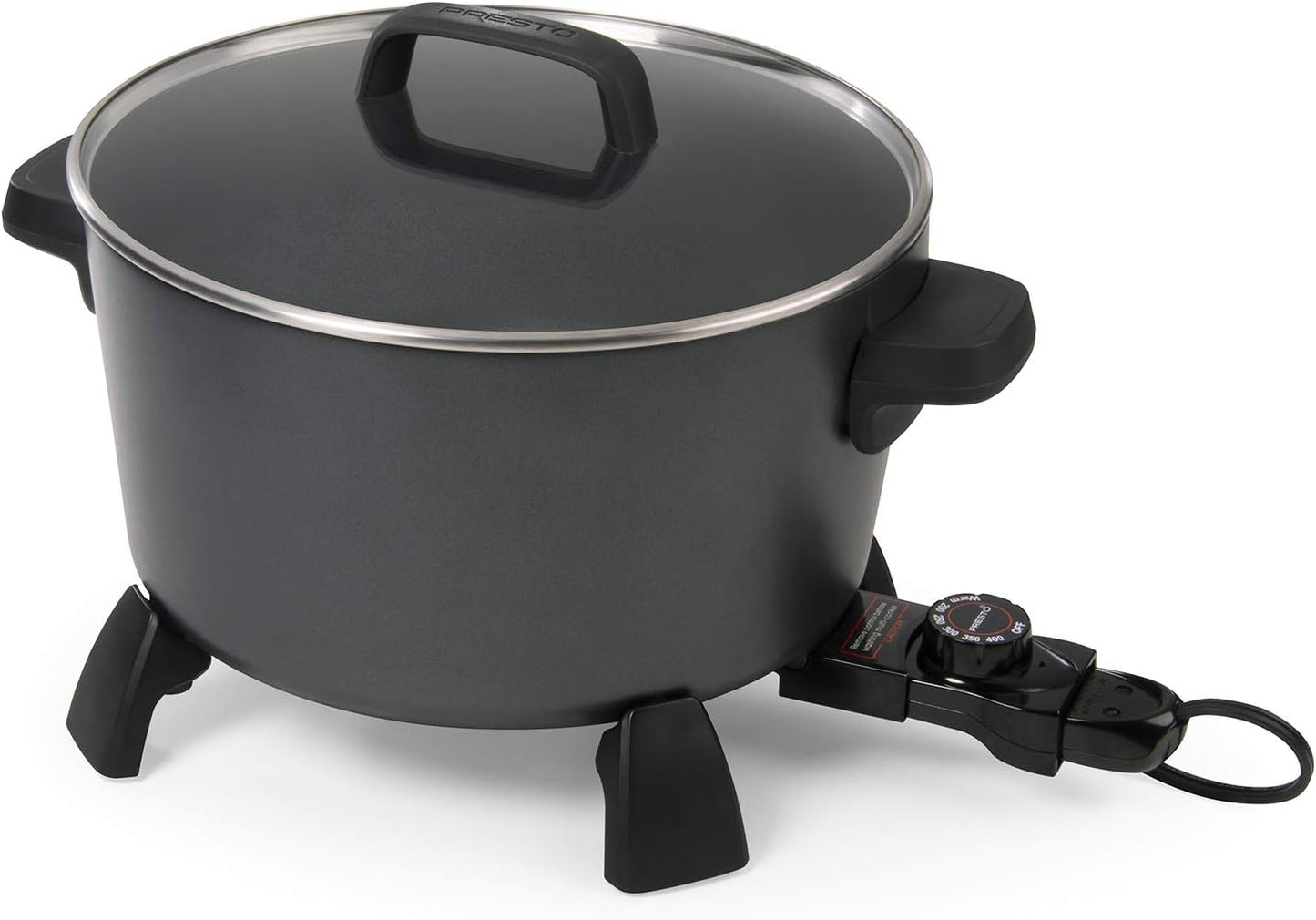 National Presto 10-Quart Kitchen Kettle XL Multi-Cooker, Steamer, Black Deep-Fryer