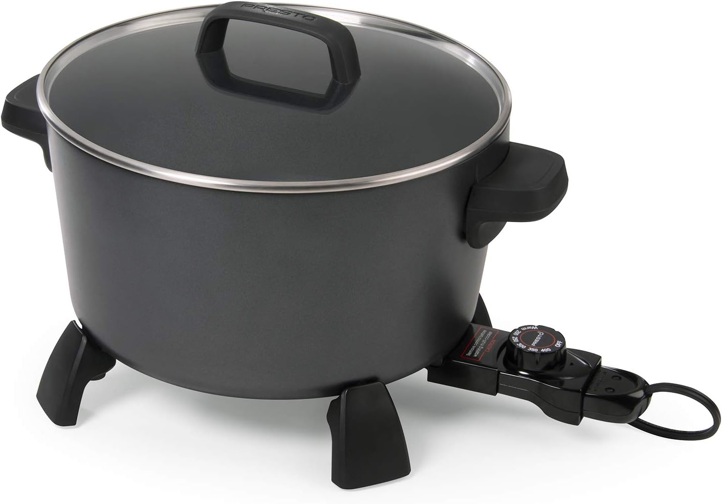 National Presto 10-Quart Kitchen Kettle XL Multi-Cooker, Steamer, Black Deep-Fryer